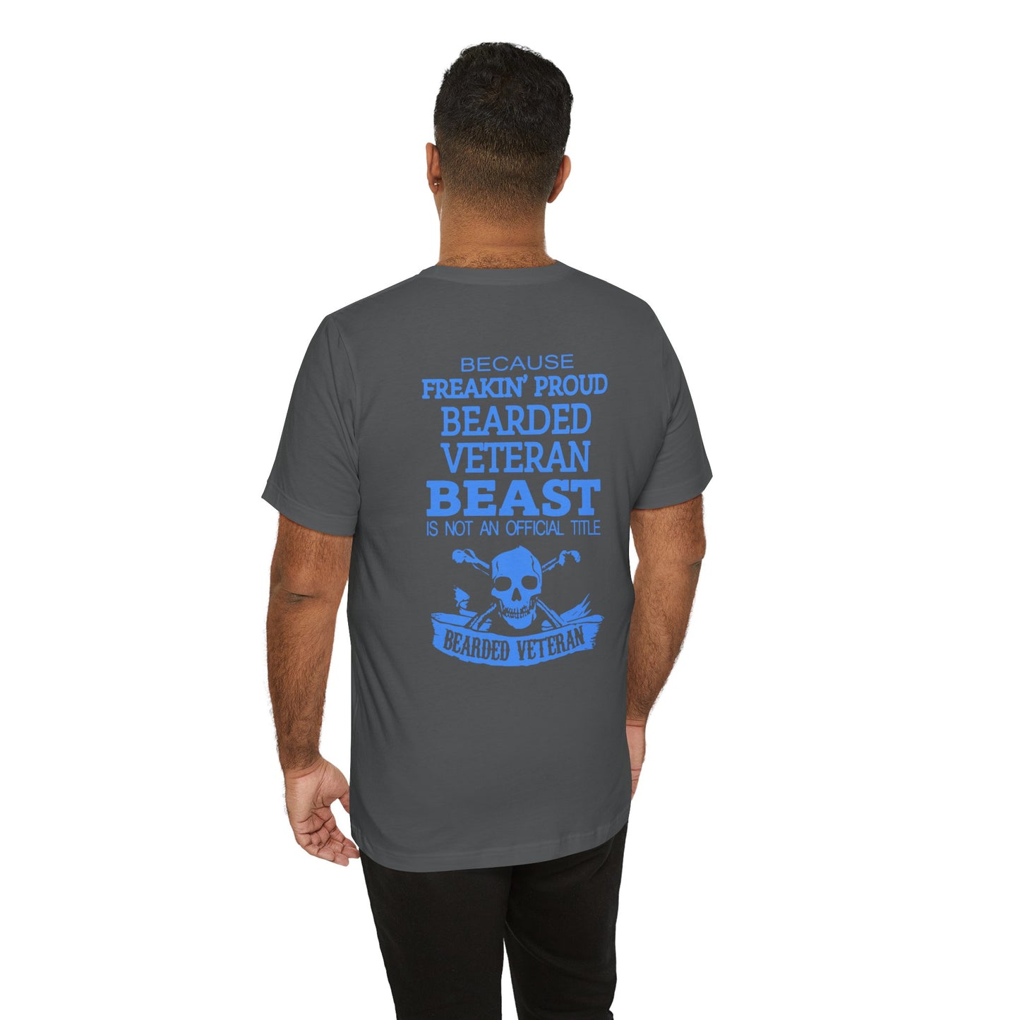 Bearded Veteran Beast T-Shirt Military Skull Beard Graphic Unisex Cotton Tee v46