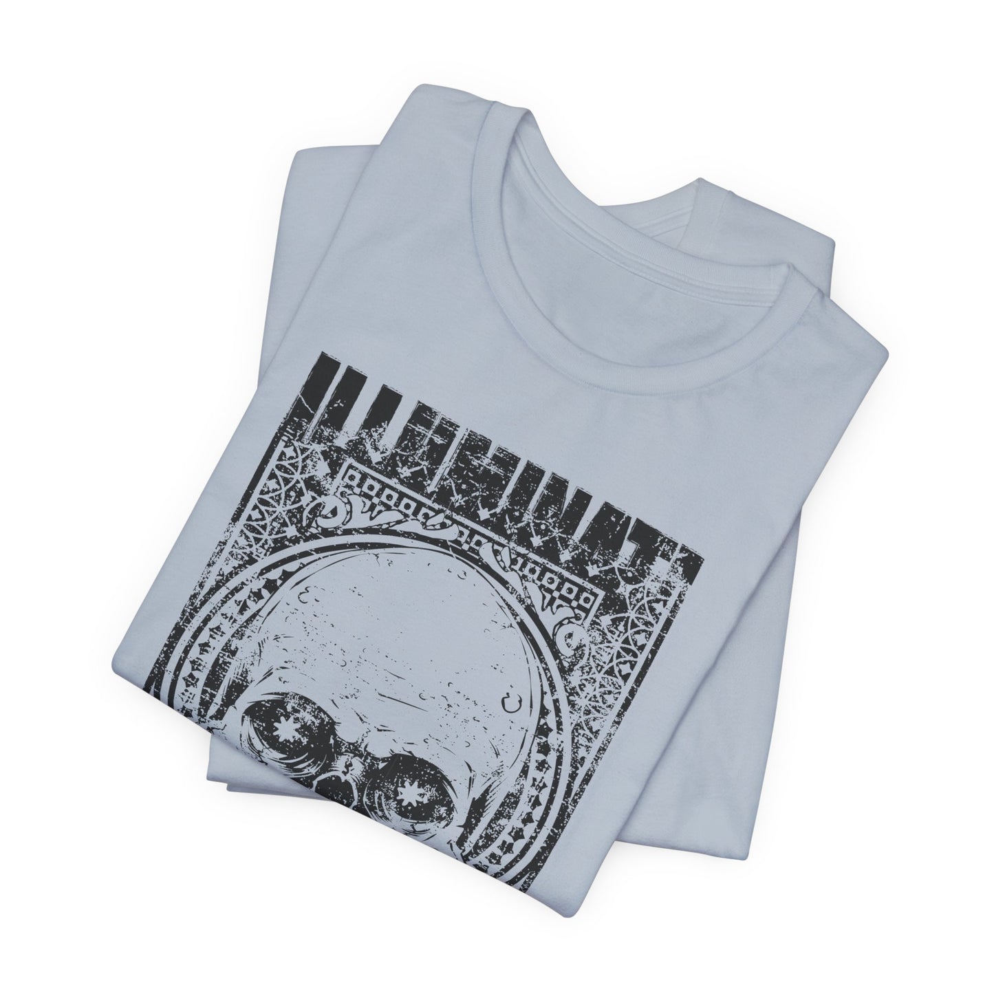 Skull Circle Graphic T-Shirt Vintage Etching Illustration Art Design Tee A-9