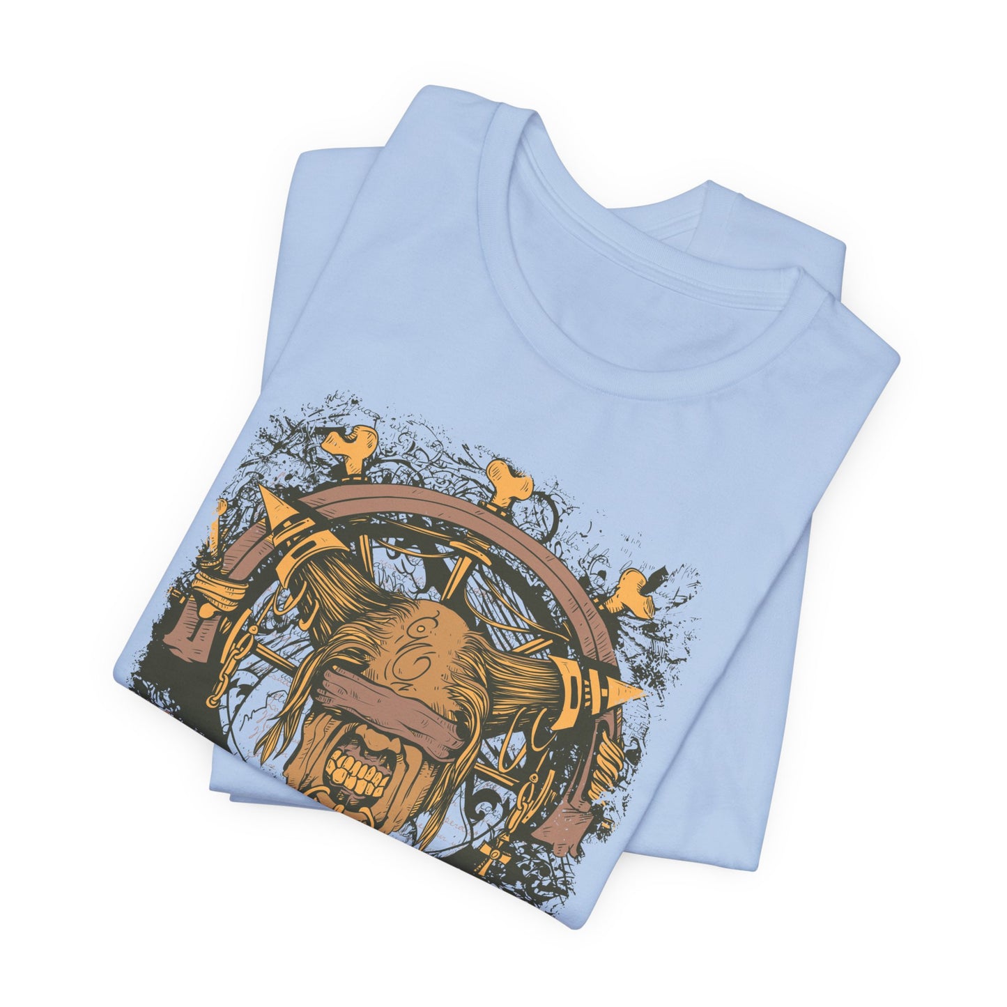 Skull Nordic Warrior Graphic Unisex Cotton T-Shirt r12