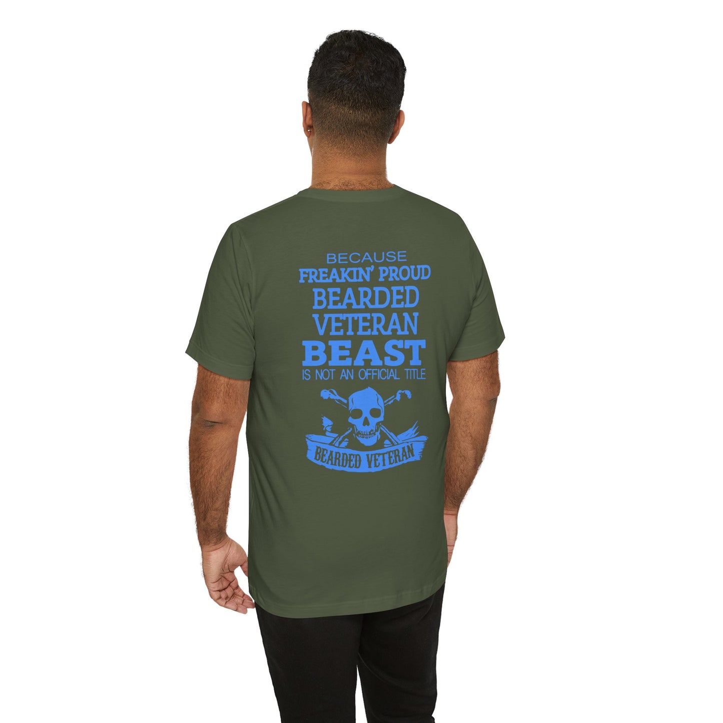 Bearded Veteran Beast T-Shirt Military Skull Beard Graphic Unisex Cotton Tee v46