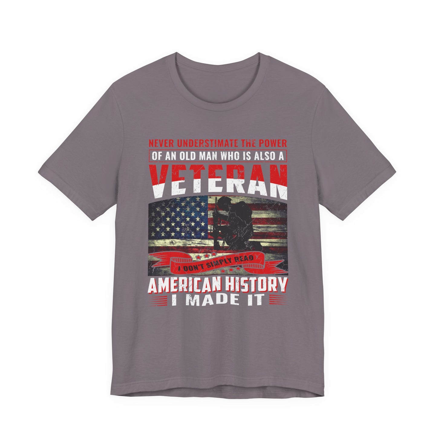 Veteran American flag T-Shirt I Made It Old Man Veteran Military Pride Unisex Cotton v32