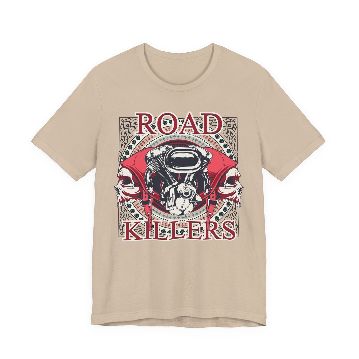Dark Road Motorcycle Helmet Skull Tee Biker graphic t-shirt G-1