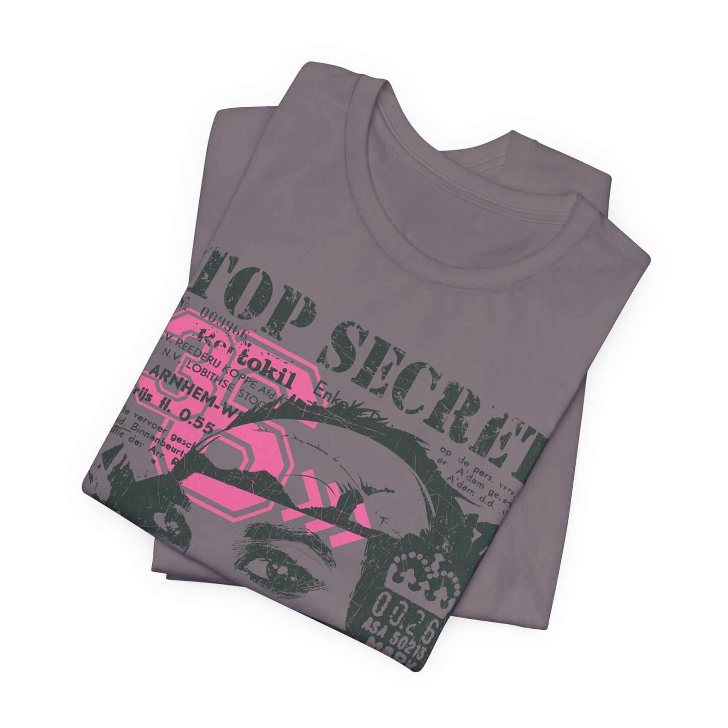 Top Secret Skull Face Tee Grunge Graphic T-Shirt Retro Collage A-6