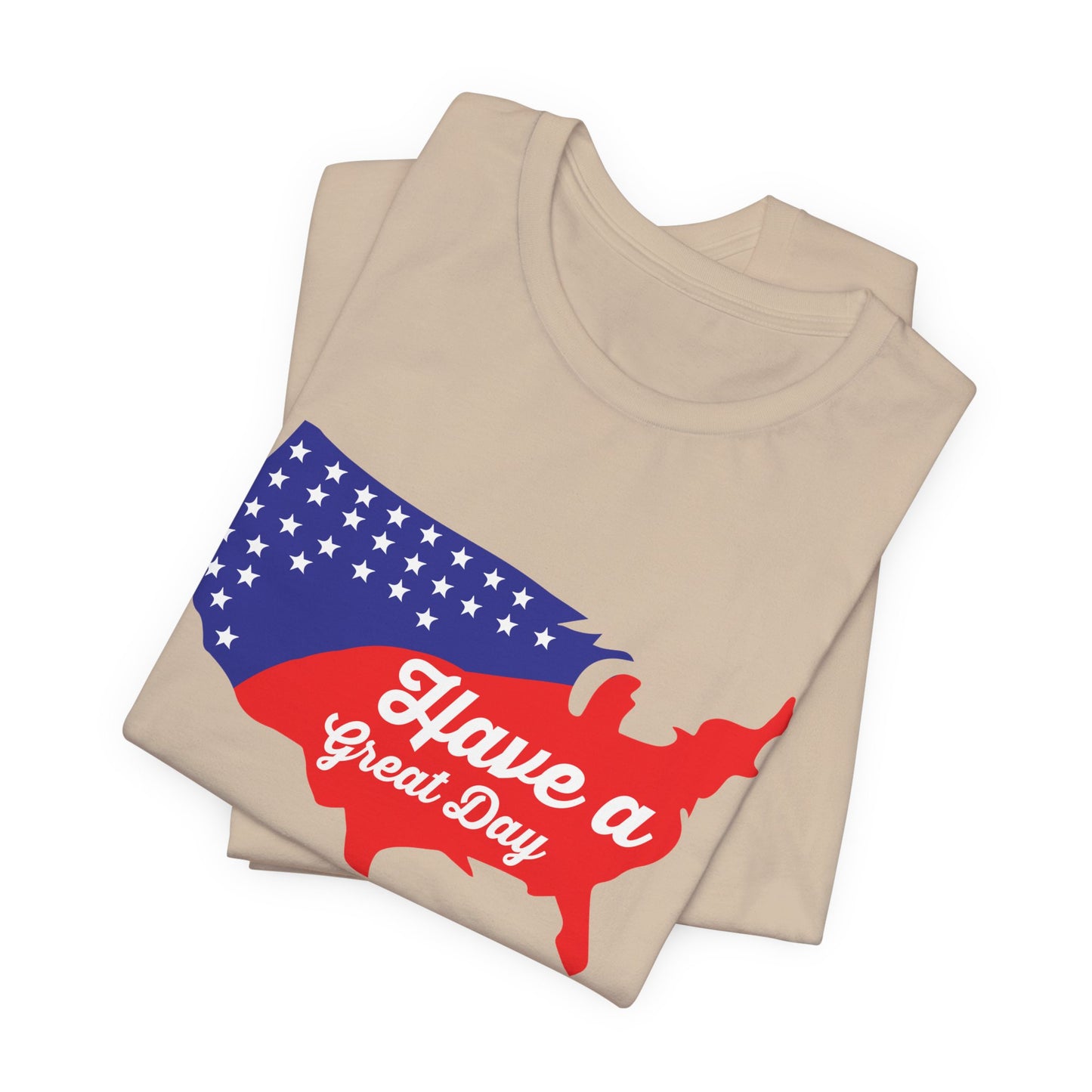 USA Map Patriotic Graphic Unisex Cotton T-Shirt 021