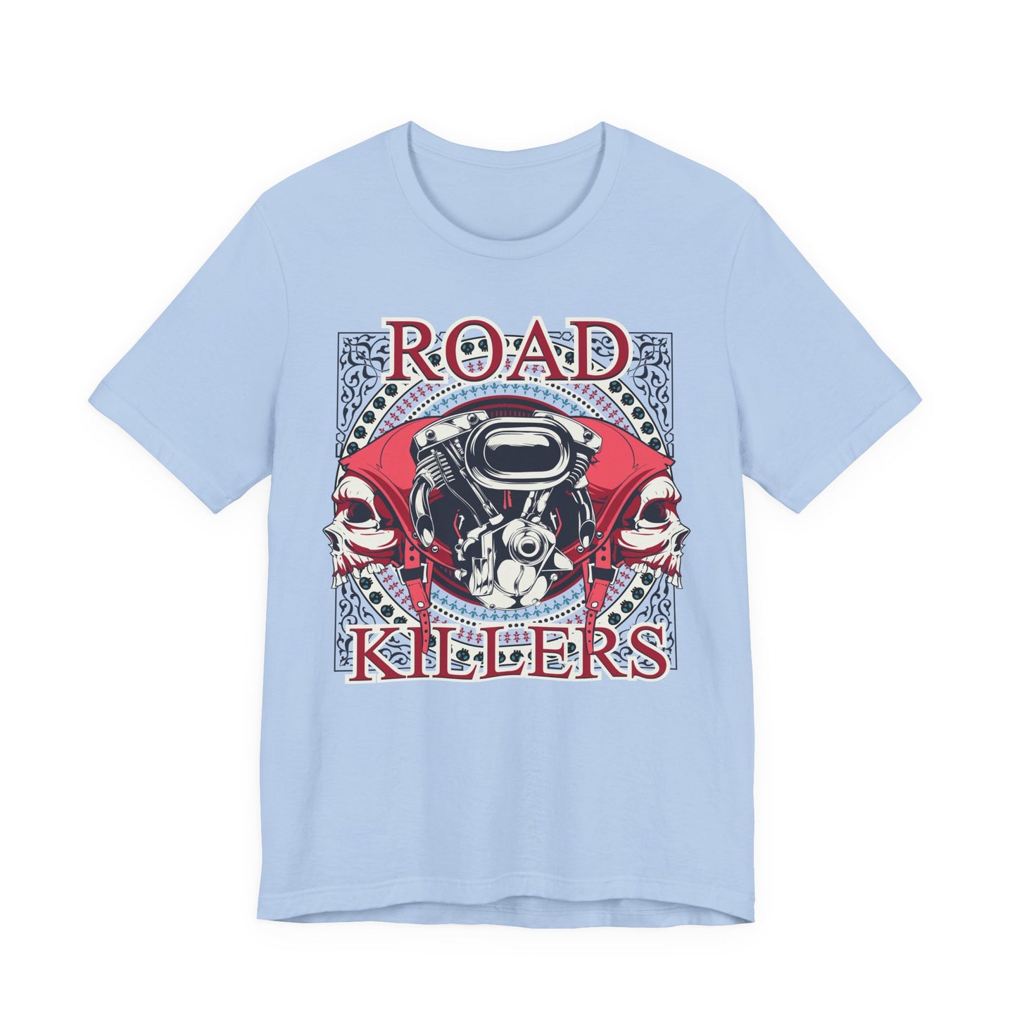 Dark Road Motorcycle Helmet Skull Tee Biker graphic t-shirt G-1