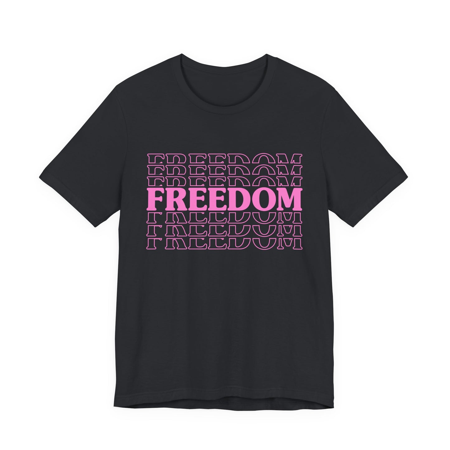Freedom Text Graphic Unisex Cotton T-Shirt a8
