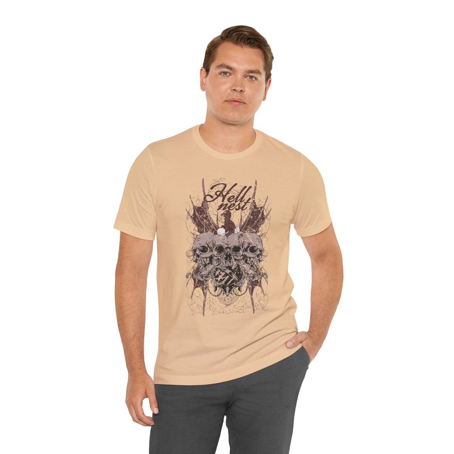 Skull Cluster graphic tee Gothic skulls grunge floral design