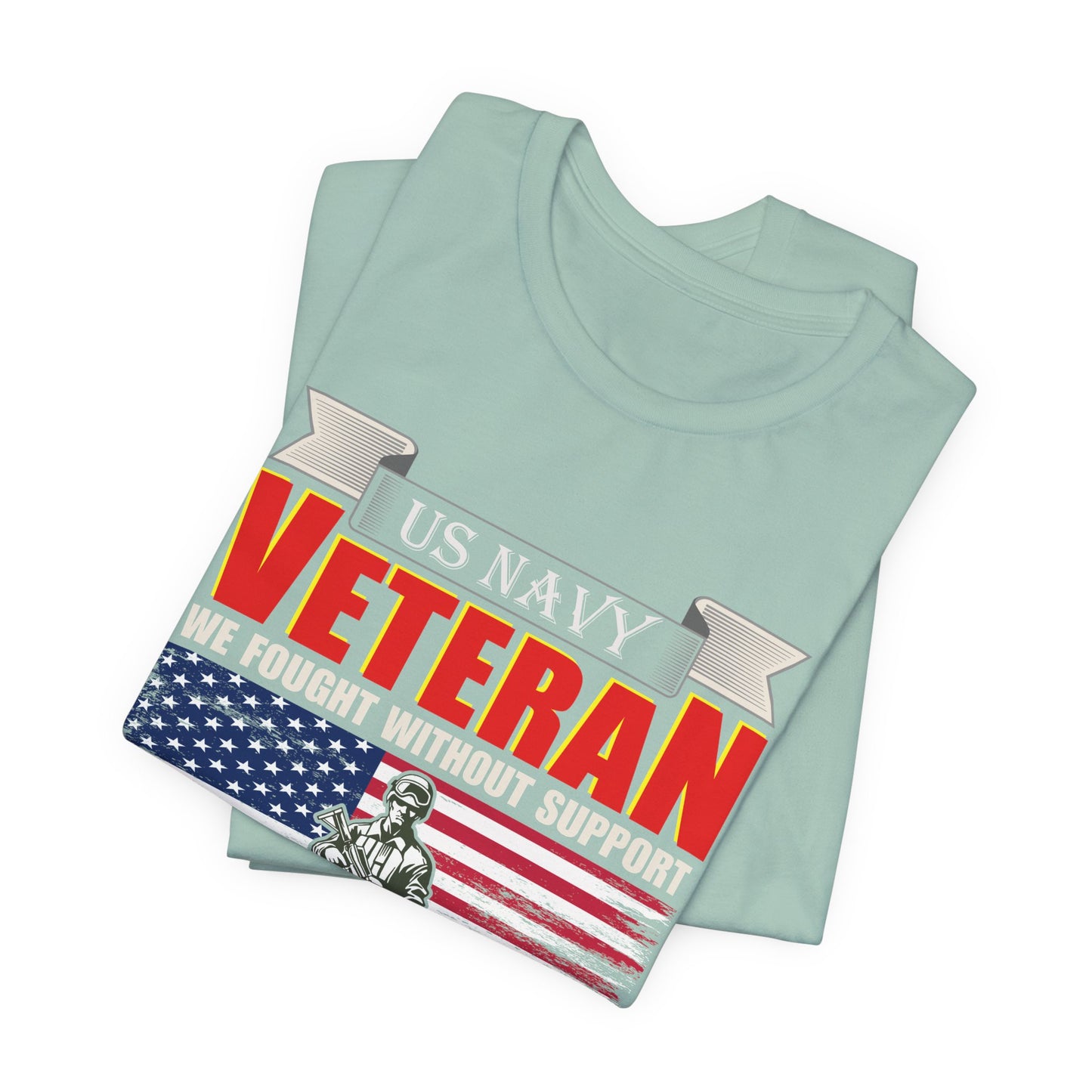 US Navy Veteran T-Shirt American Flag Soldier Graphic Patriotic Military Unisex Cotton v42