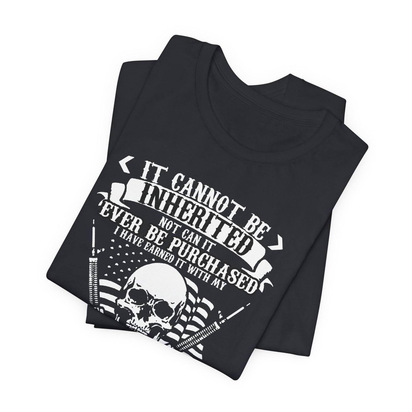 USA Veteran skull flag crossed rifles T-Shirt Military pride Unisex Cotton tee v54