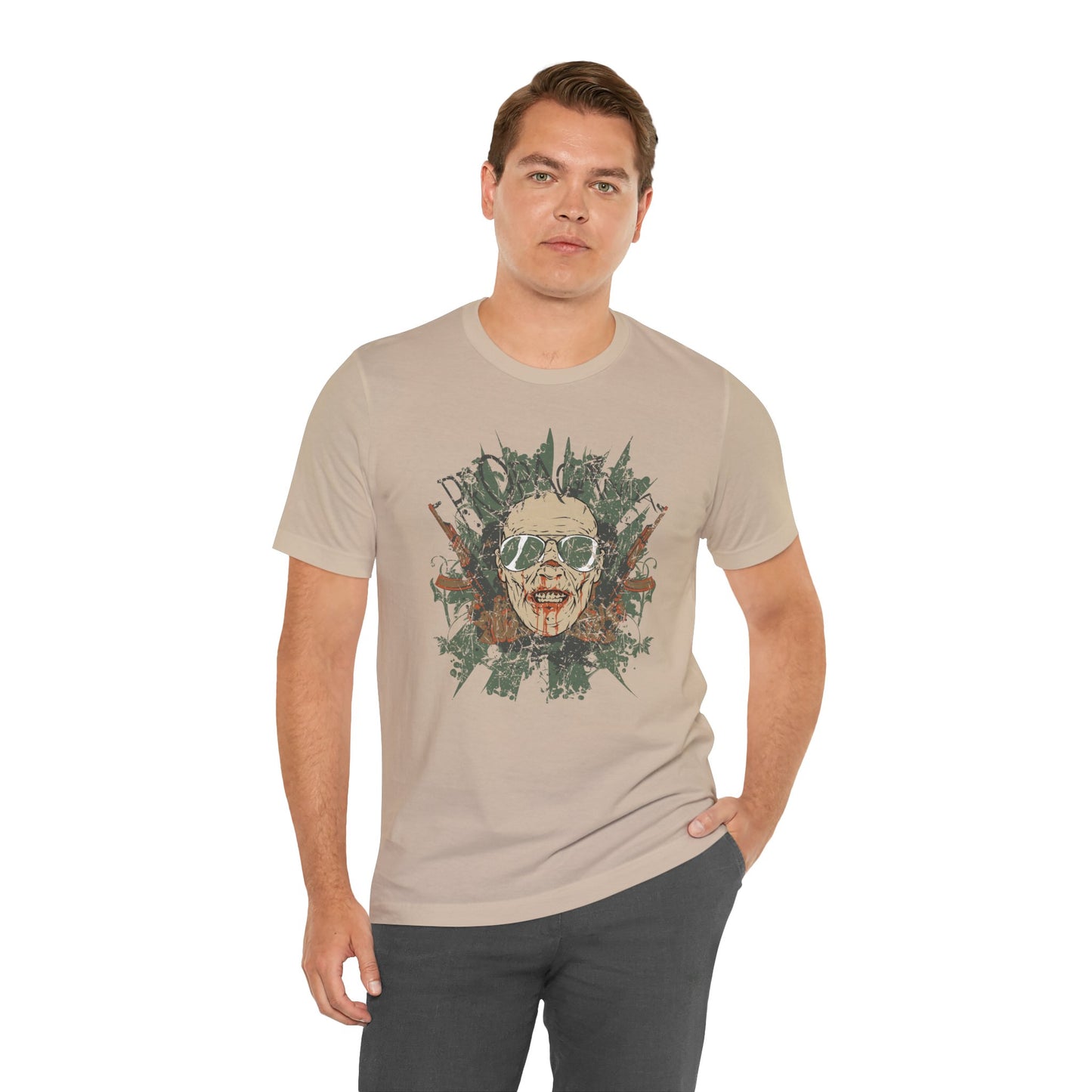 Retro Skull Floral Graphic Design Unisex Cotton T-Shirt G-2