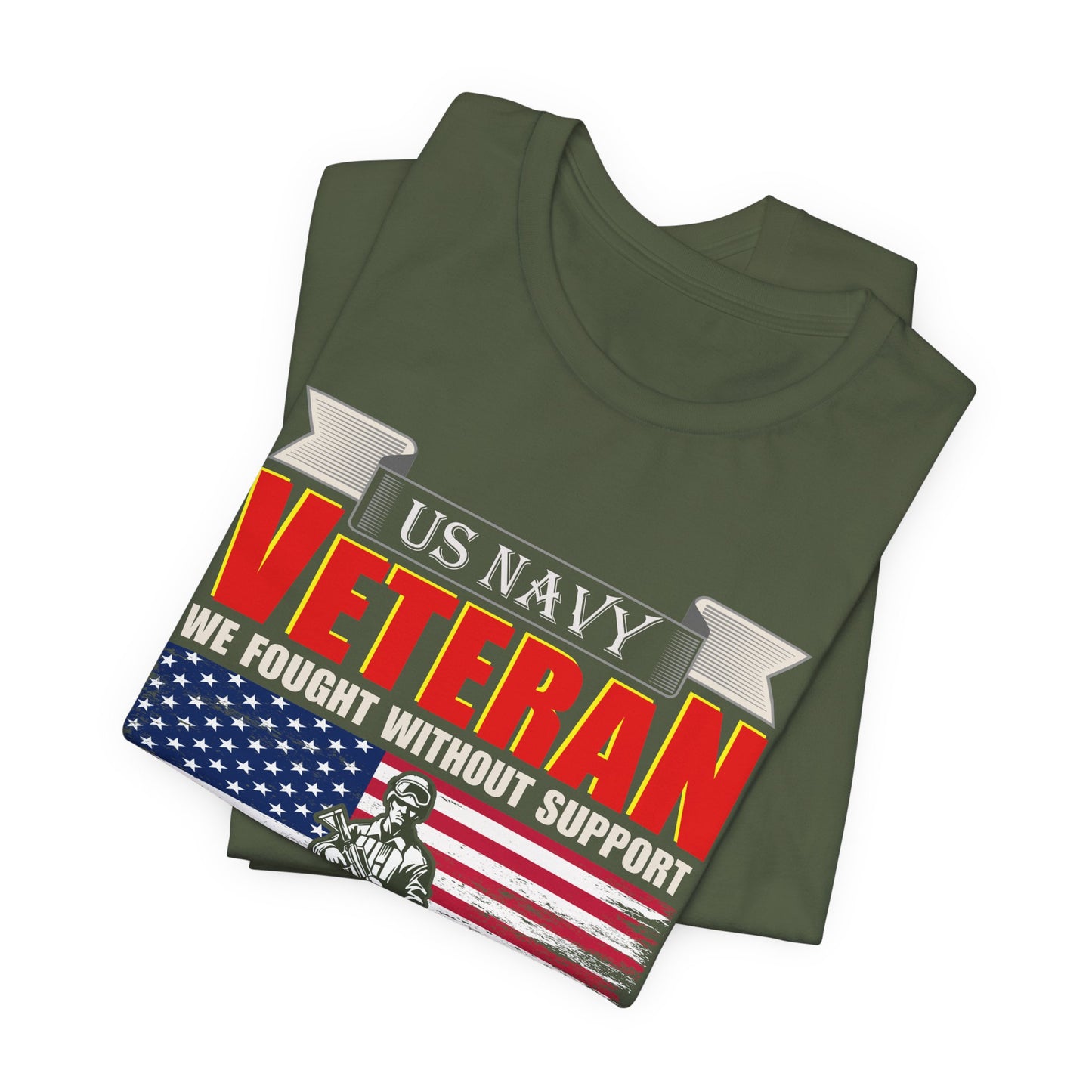 US Navy Veteran T-Shirt American Flag Soldier Graphic Patriotic Military Unisex Cotton v42