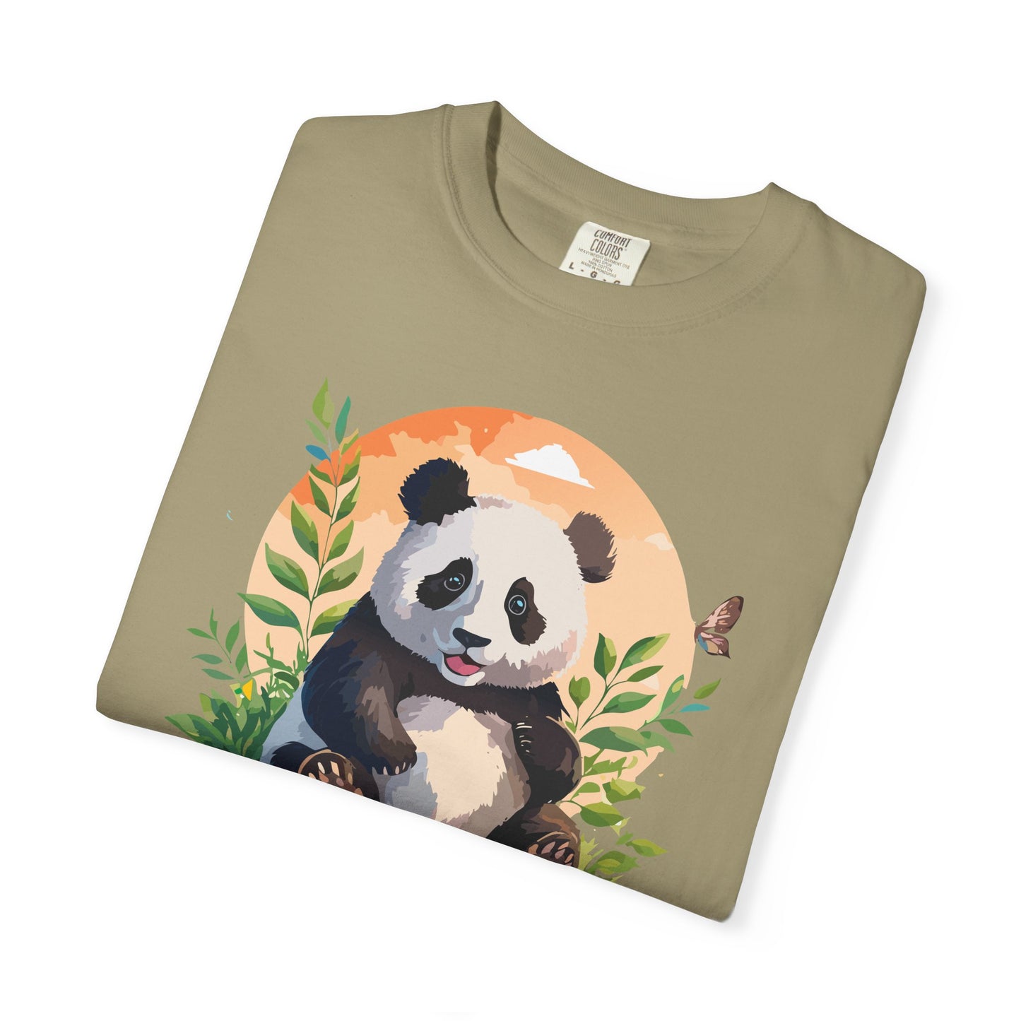 Panda Portrait T-Shirt Unisex Cotton Floral Chinese Graphic Circle Animal Art Tee pp4