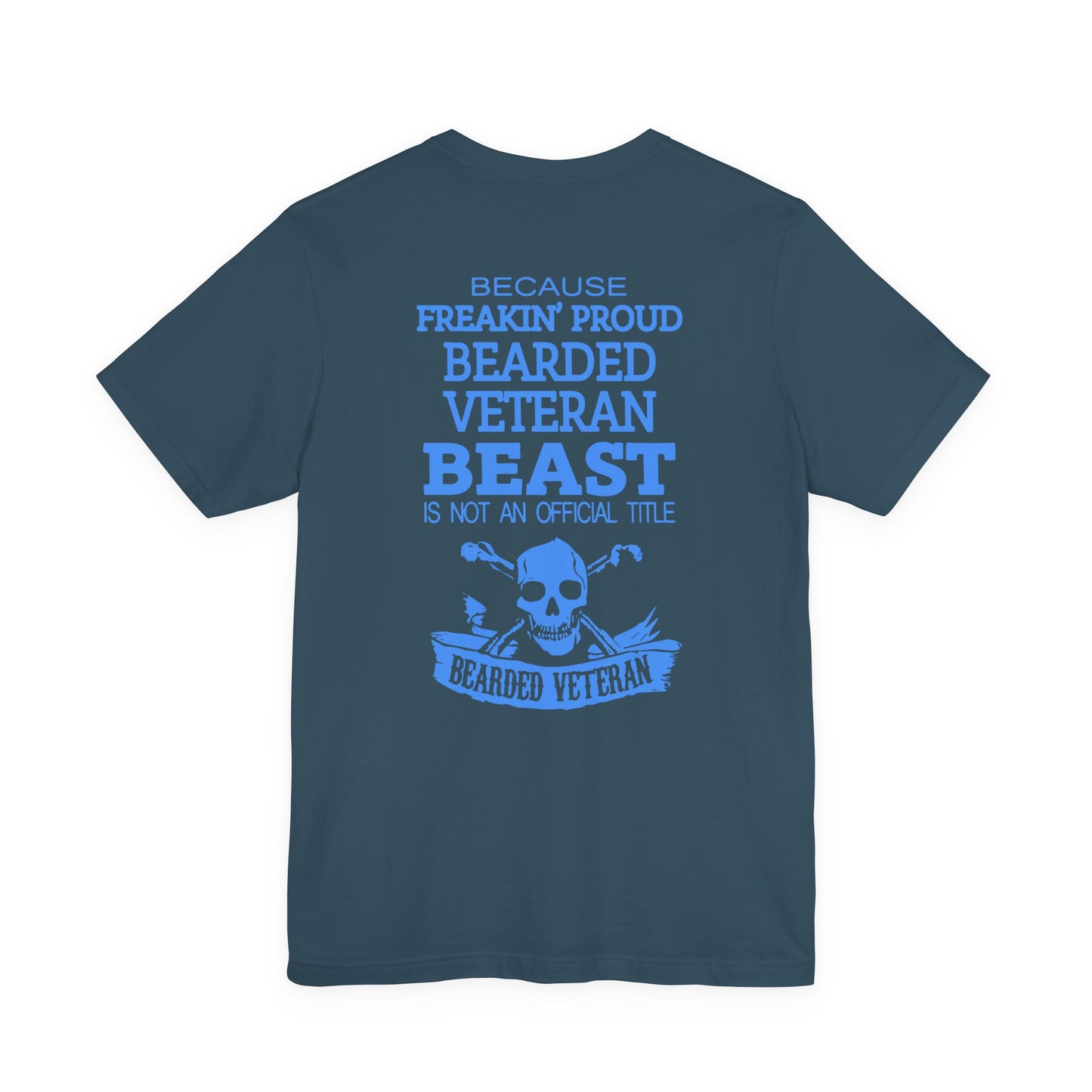 Bearded Veteran Beast T-Shirt Military Skull Beard Graphic Unisex Cotton Tee v46