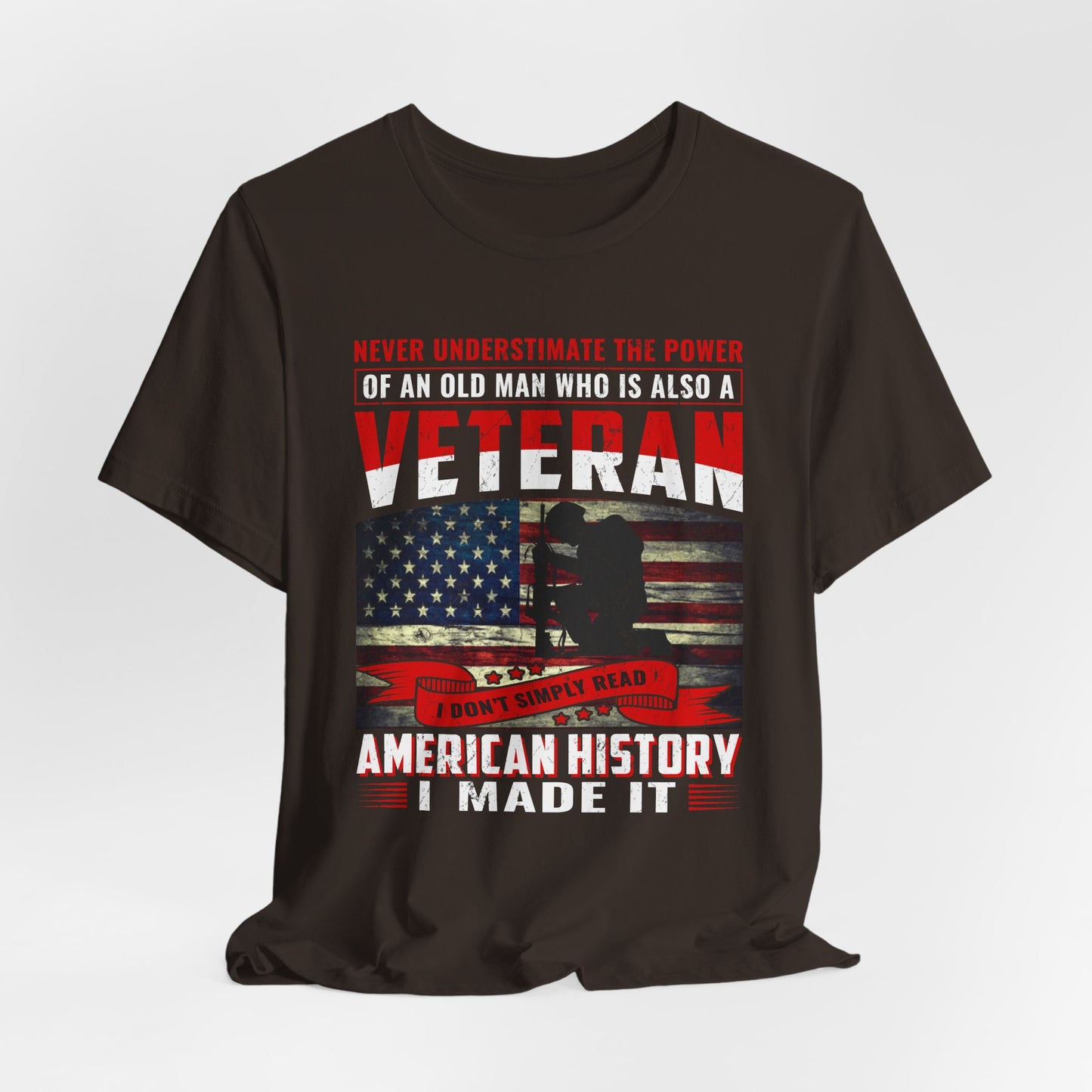 Veteran American flag T-Shirt I Made It Old Man Veteran Military Pride Unisex Cotton v32