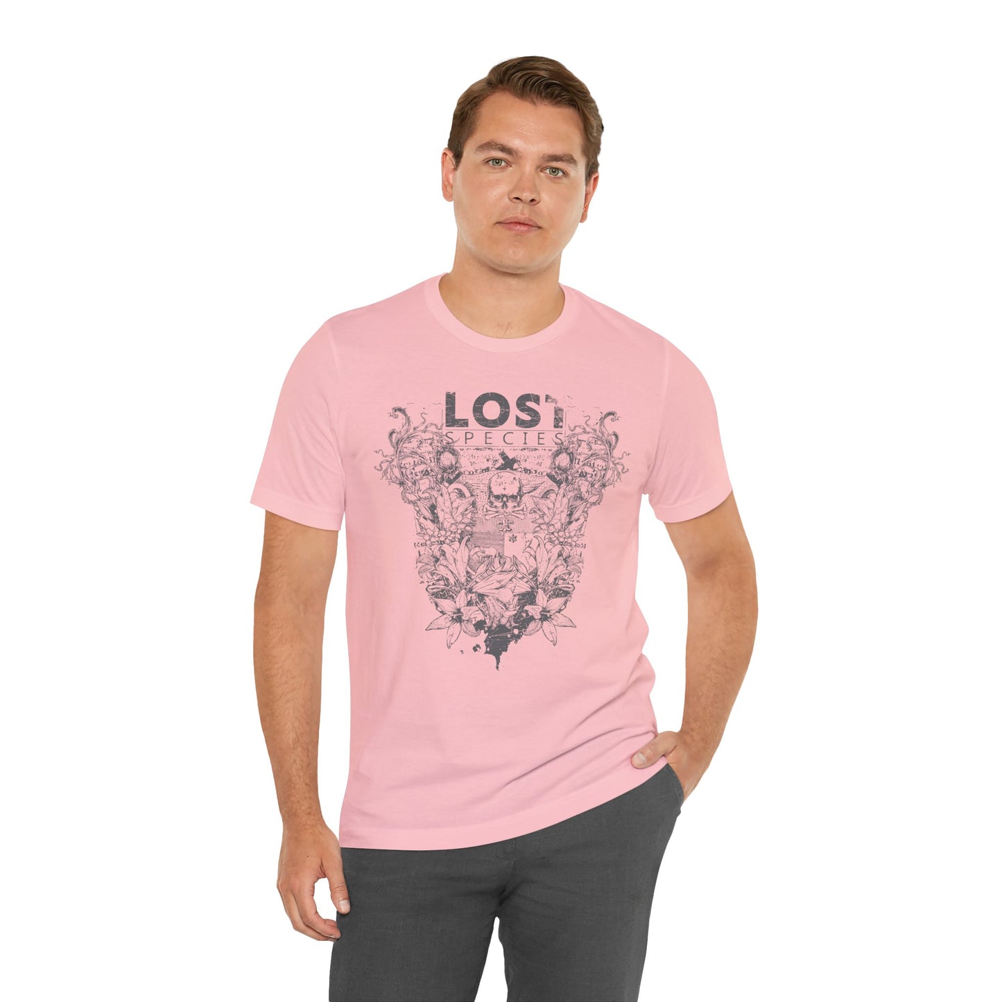 Lost Species Tee Floral Wildlife Illustration Rock Band T-Shirt A-7