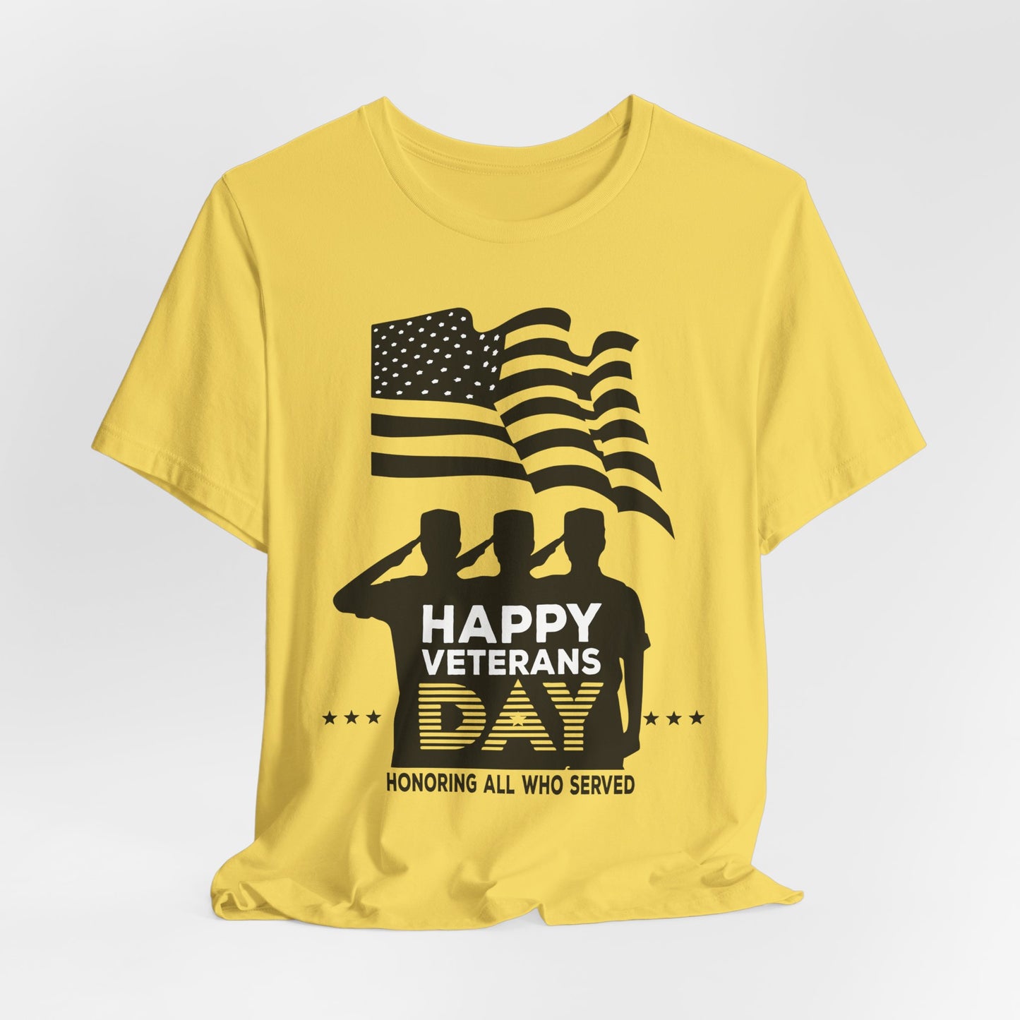 Happy Veterans Day saluting soldiers T-Shirt Patriotic American flag Unisex Cotton v51