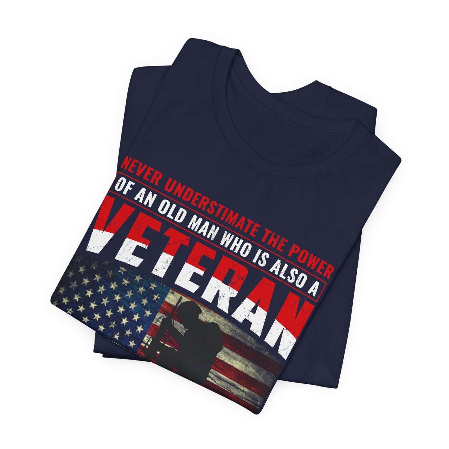 Veteran American flag T-Shirt I Made It Old Man Veteran Military Pride Unisex Cotton v32