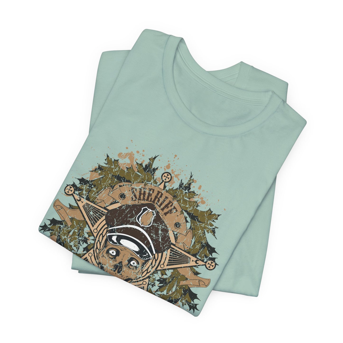 Skull Floral Emblem Graphic Unisex Cotton Tee Art-45