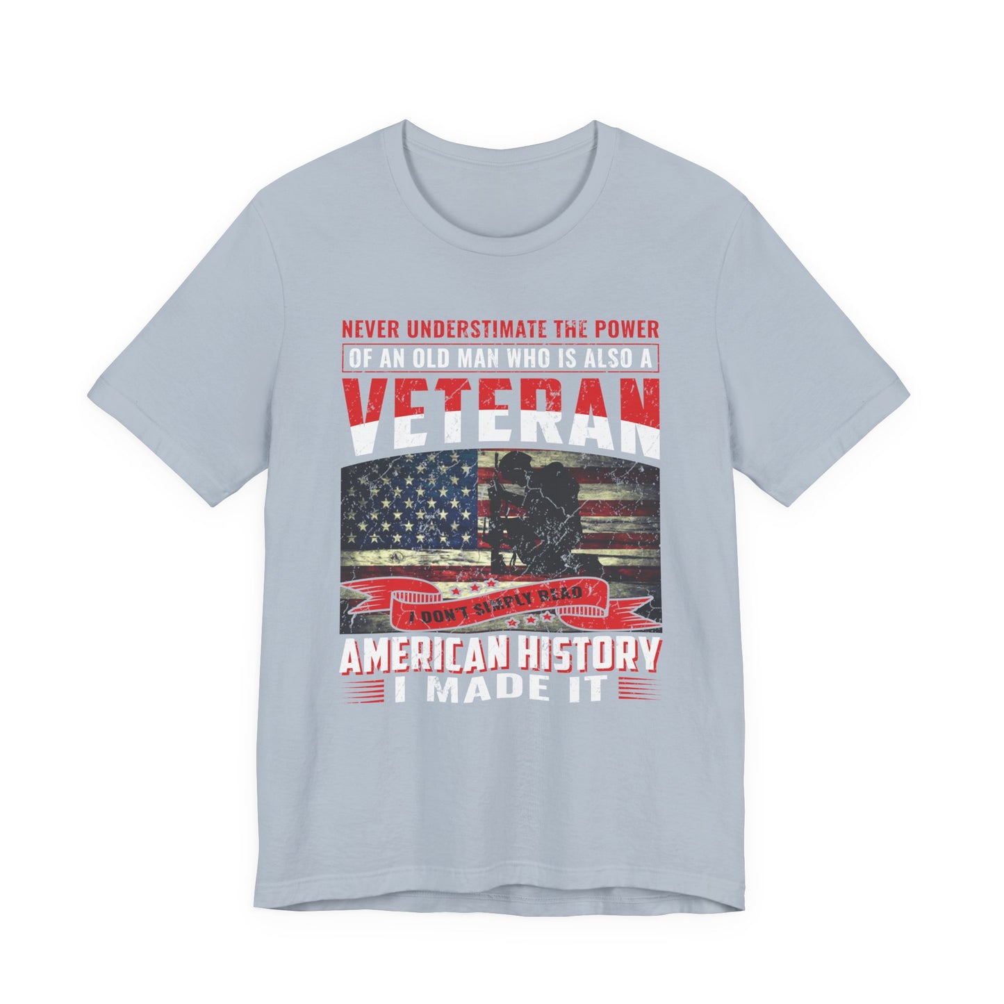 Veteran American flag T-Shirt I Made It Old Man Veteran Military Pride Unisex Cotton v32