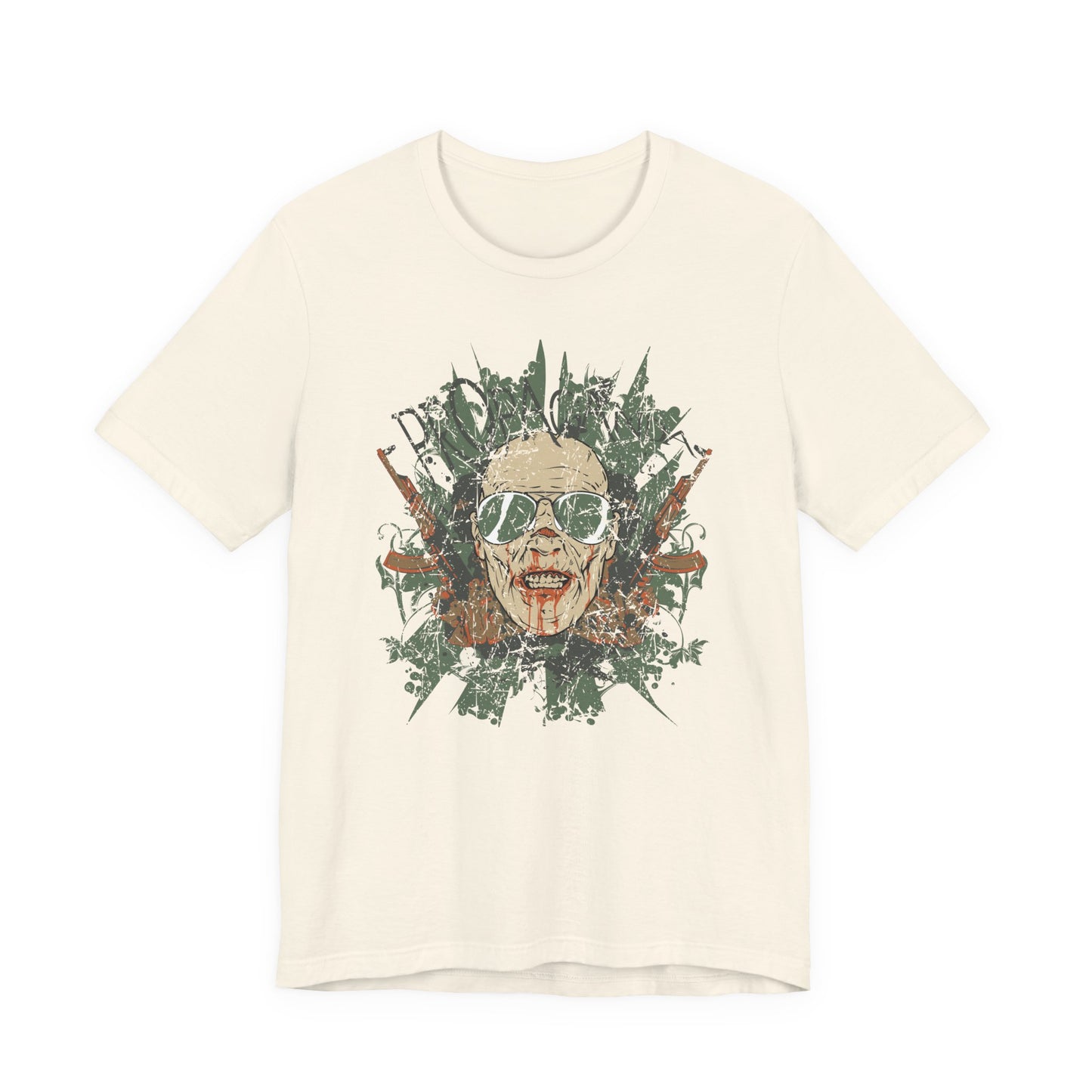 Retro Skull Floral Graphic Design Unisex Cotton T-Shirt G-2