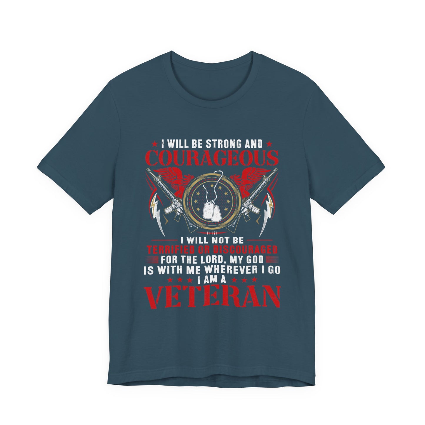 Courageous Veteran Prayer Tee Military Dog Tags Unisex Cotton T-Shirt v37