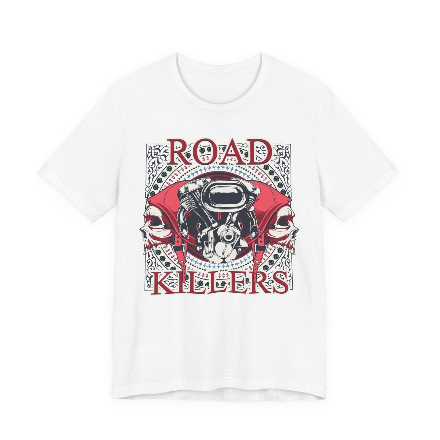 Dark Road Motorcycle Helmet Skull Tee Biker graphic t-shirt G-1