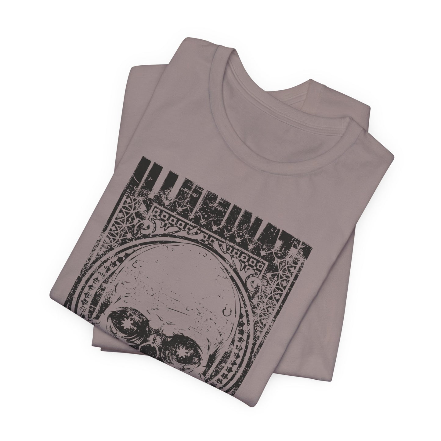 Skull Circle Graphic T-Shirt Vintage Etching Illustration Art Design Tee A-9