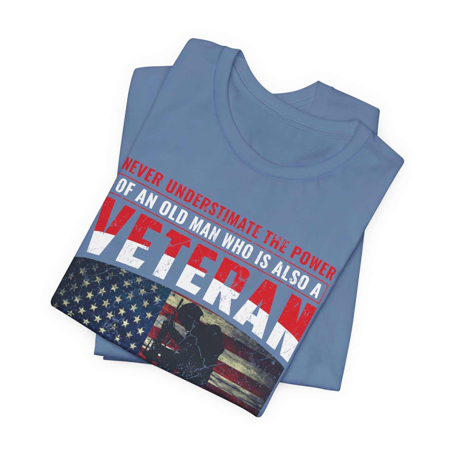 Veteran American flag T-Shirt I Made It Old Man Veteran Military Pride Unisex Cotton v32