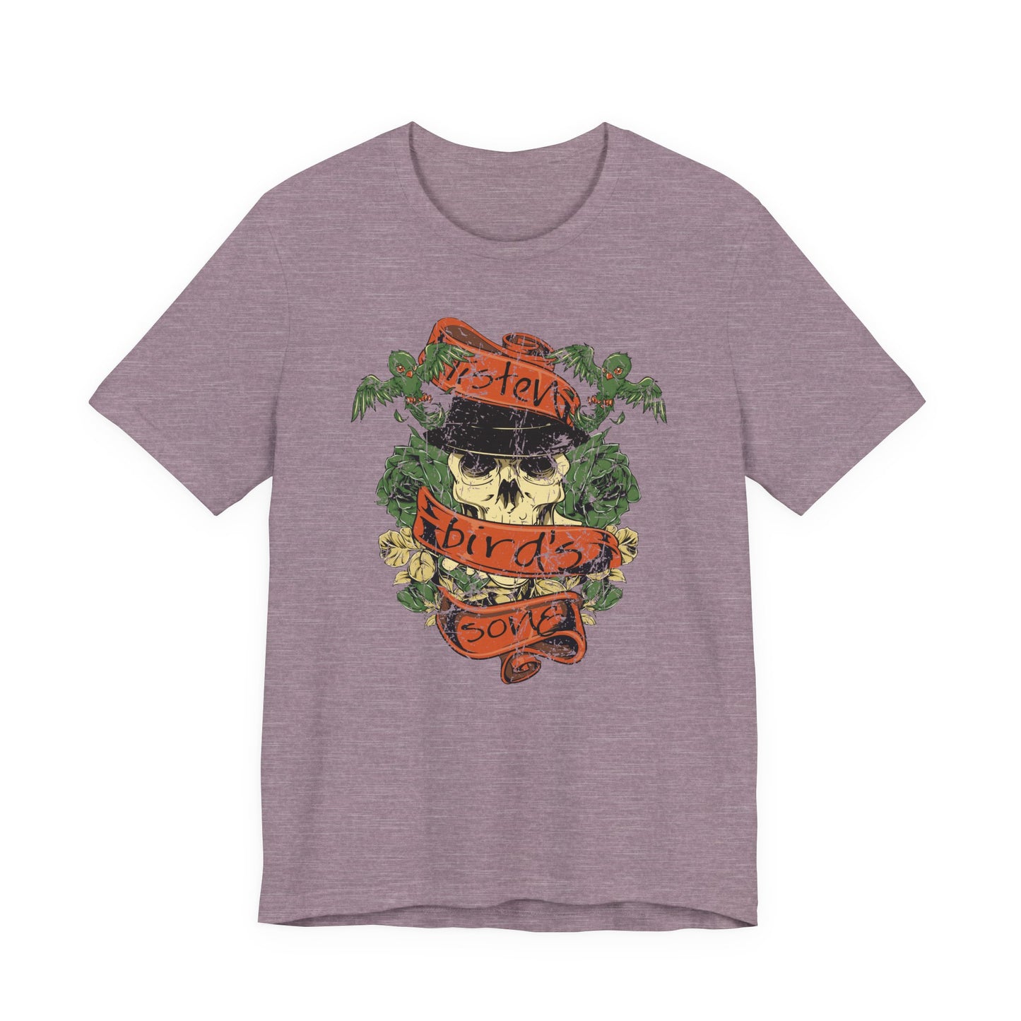Skull Floral Tattoo Style Graphic Design Unisex Cotton T-Shirt Art-38