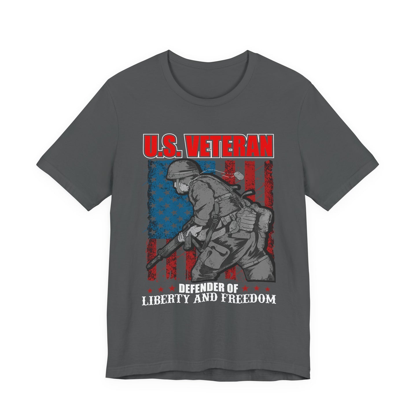 U.S. Veteran Soldier Illustration Tee Defender of Liberty and Freedom Unisex Cotton v31