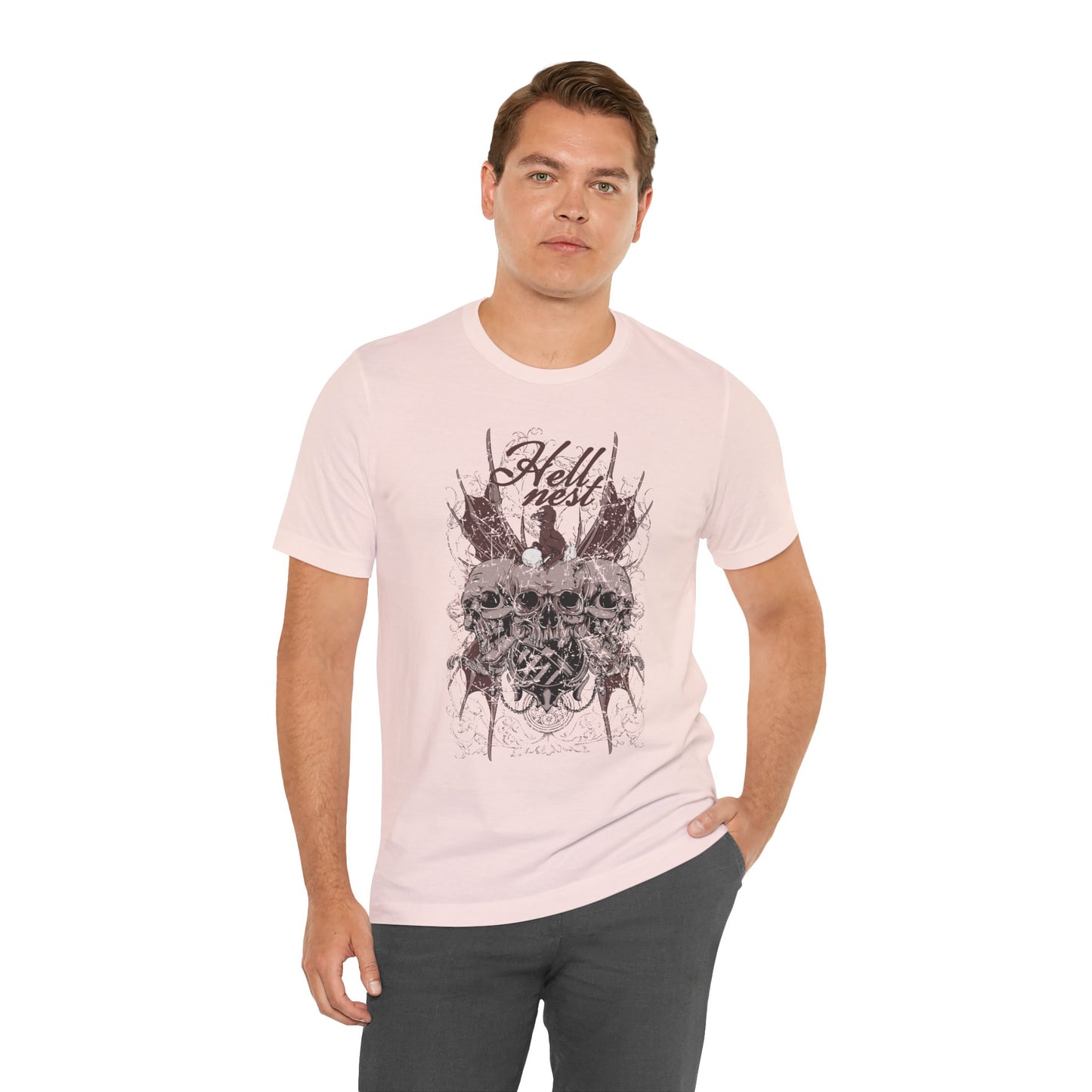 Skull Cluster graphic tee Gothic skulls grunge floral design