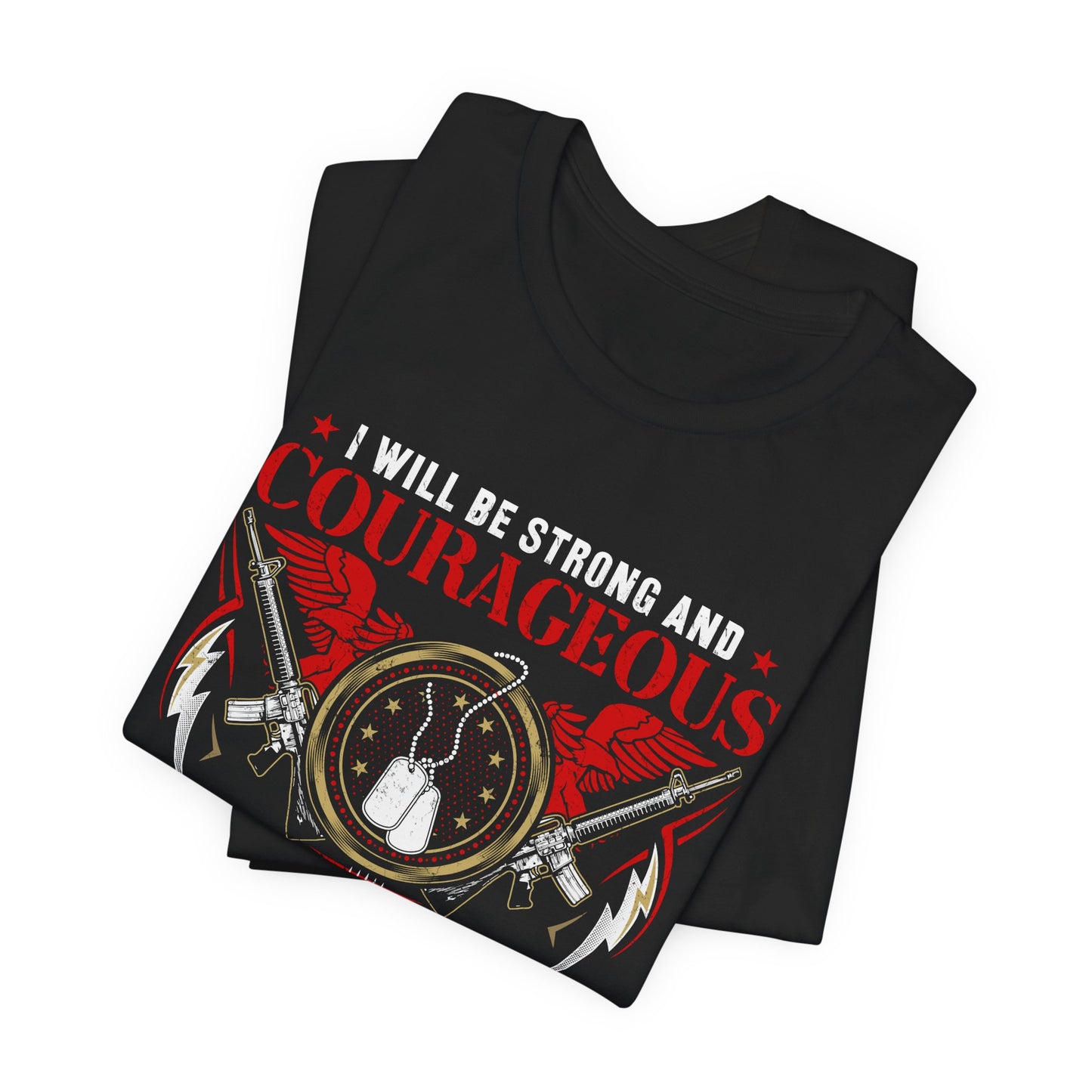 Courageous Veteran Prayer Tee Military Dog Tags Unisex Cotton T-Shirt v37