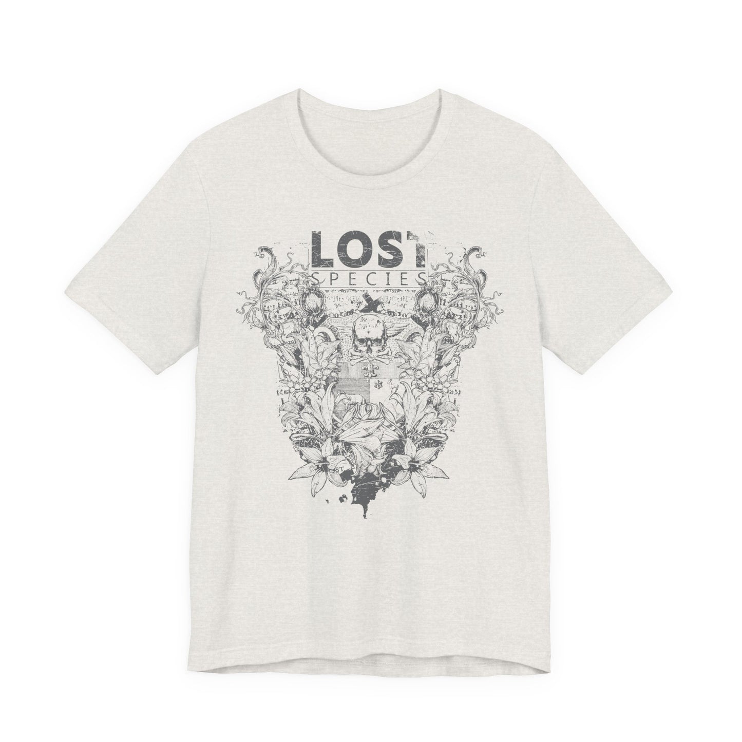 Lost Species Tee Floral Wildlife Illustration Rock Band T-Shirt A-7