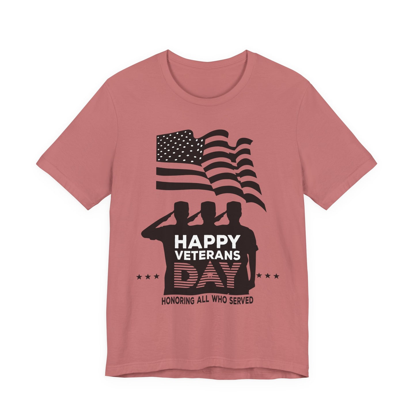 Happy Veterans Day saluting soldiers T-Shirt Patriotic American flag Unisex Cotton v51
