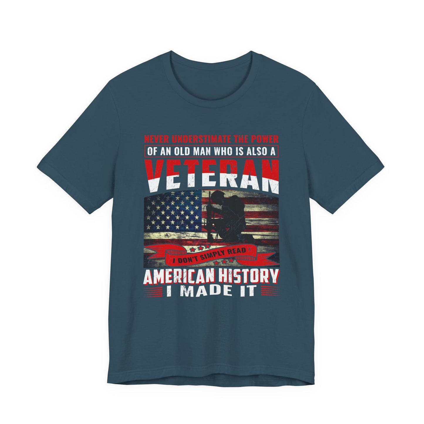 Veteran American flag T-Shirt I Made It Old Man Veteran Military Pride Unisex Cotton v32