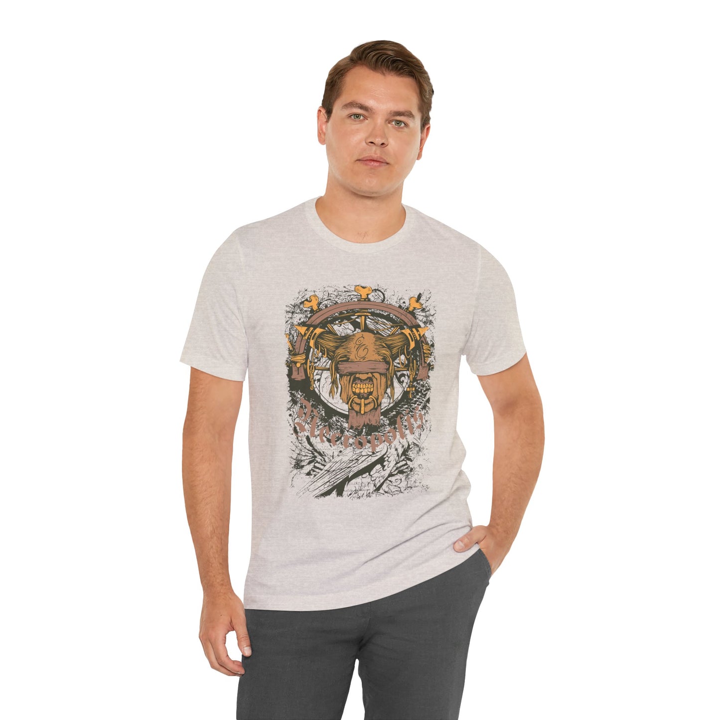 Skull Nordic Warrior Graphic Unisex Cotton T-Shirt r12