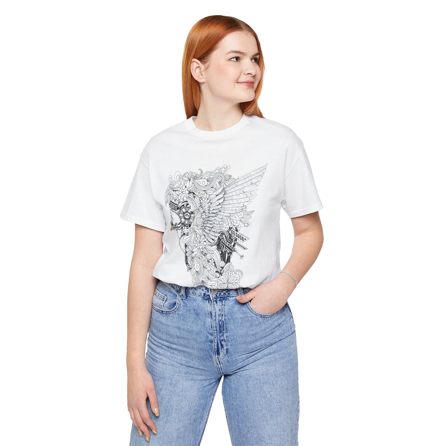 Eagle Illustration Graphic Unisex Cotton T-Shirt r26