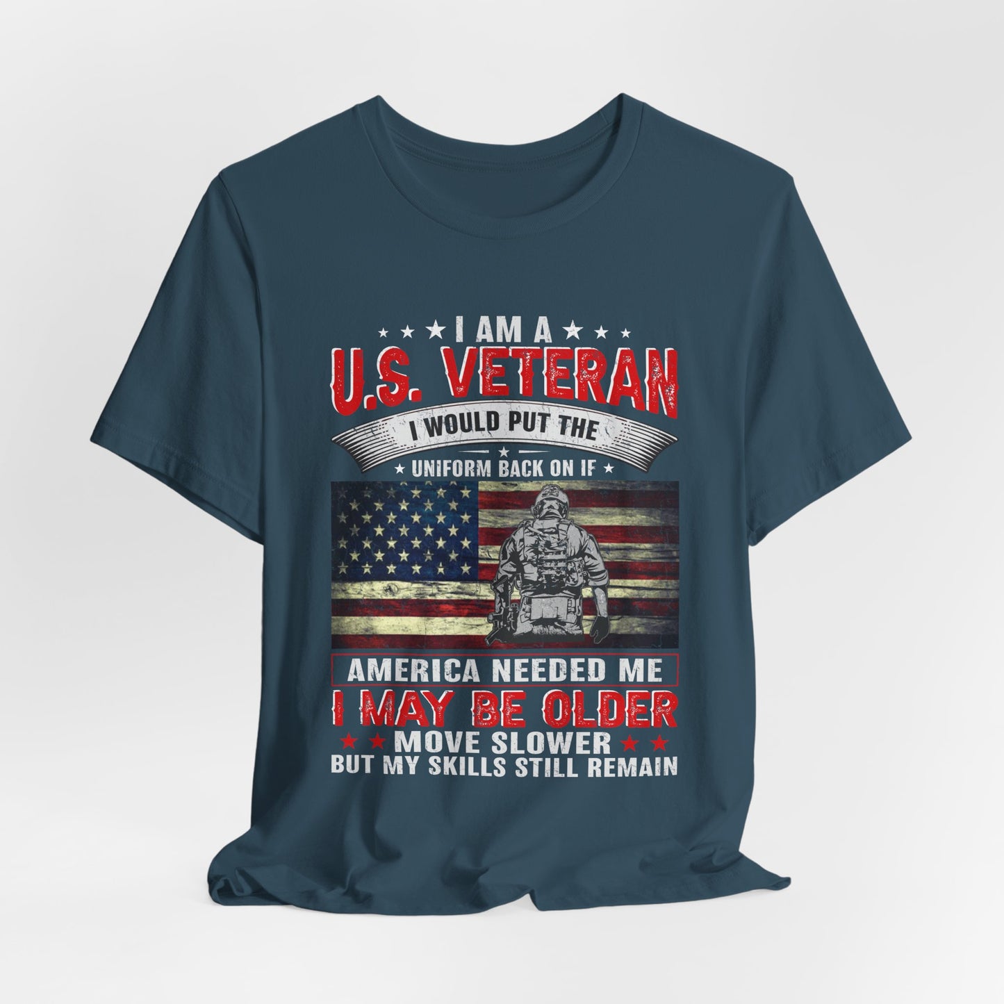I Am A U.S. Veteran shirt American Flag Military Veteran Unisex Cotton Tee v25