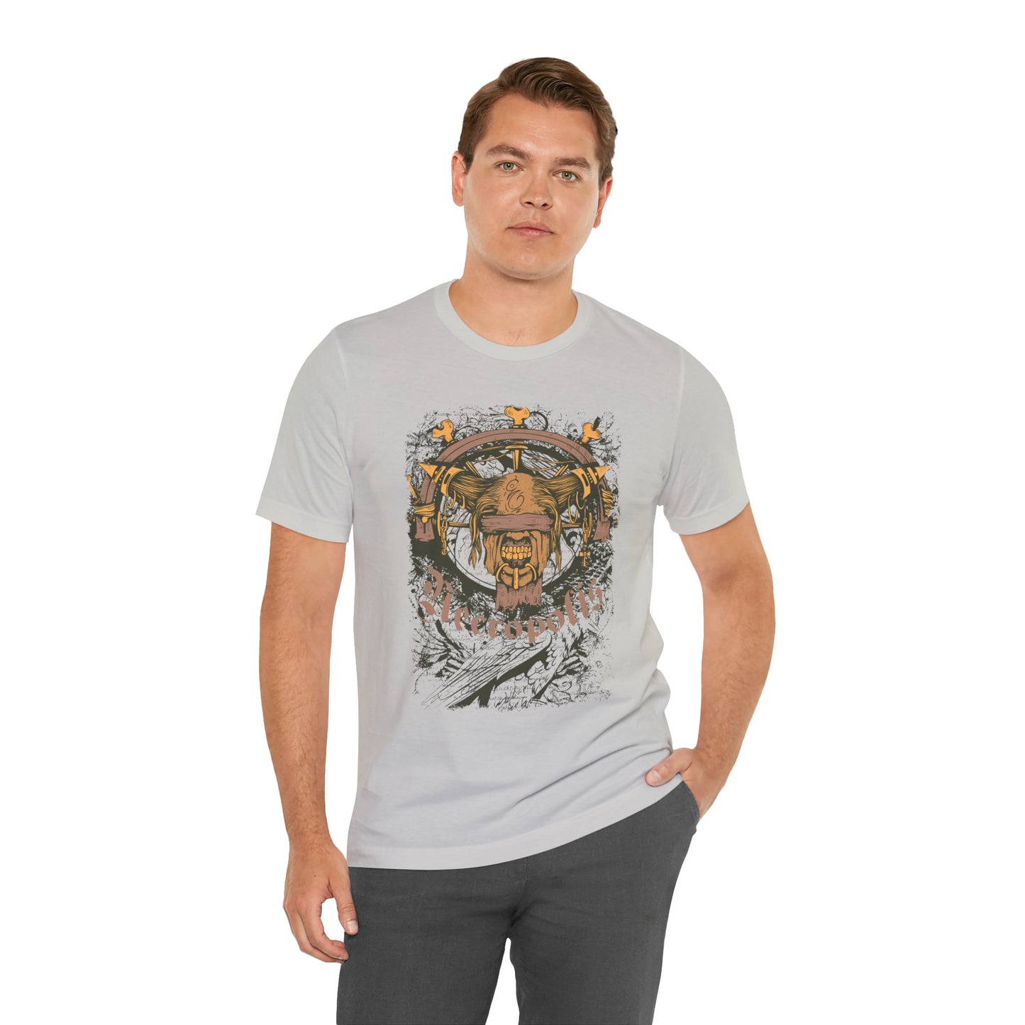Skull Nordic Warrior Graphic Unisex Cotton T-Shirt r12