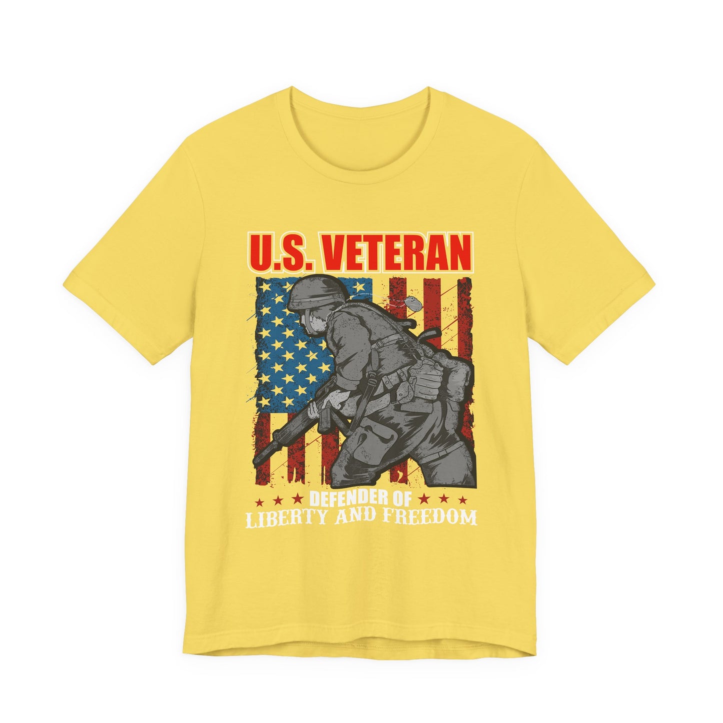 U.S. Veteran Soldier Illustration Tee Defender of Liberty and Freedom Unisex Cotton v31