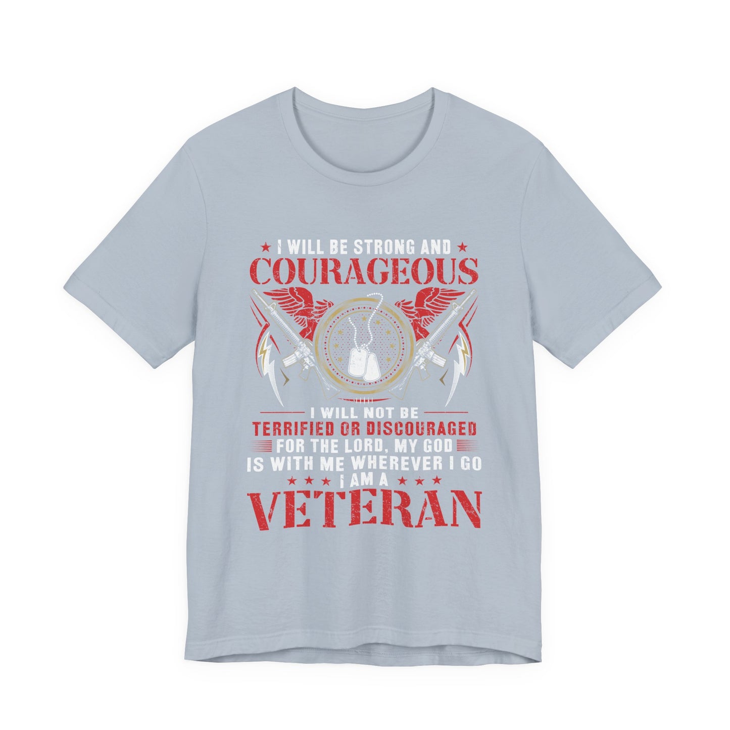 Courageous Veteran Prayer Tee Military Dog Tags Unisex Cotton T-Shirt v37