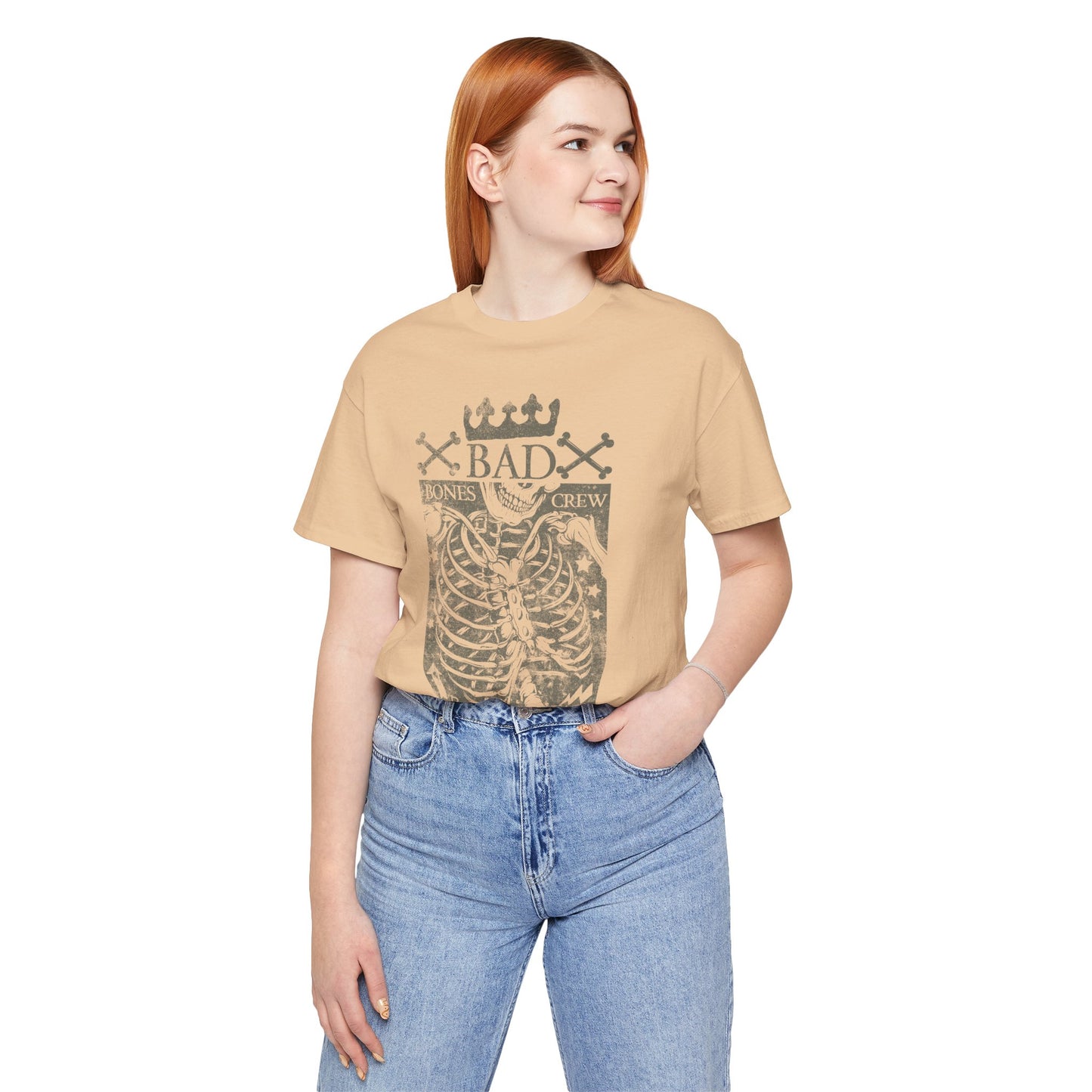 Skeleton Ribcage Tee Bones Crew Graphic Shirt A-10