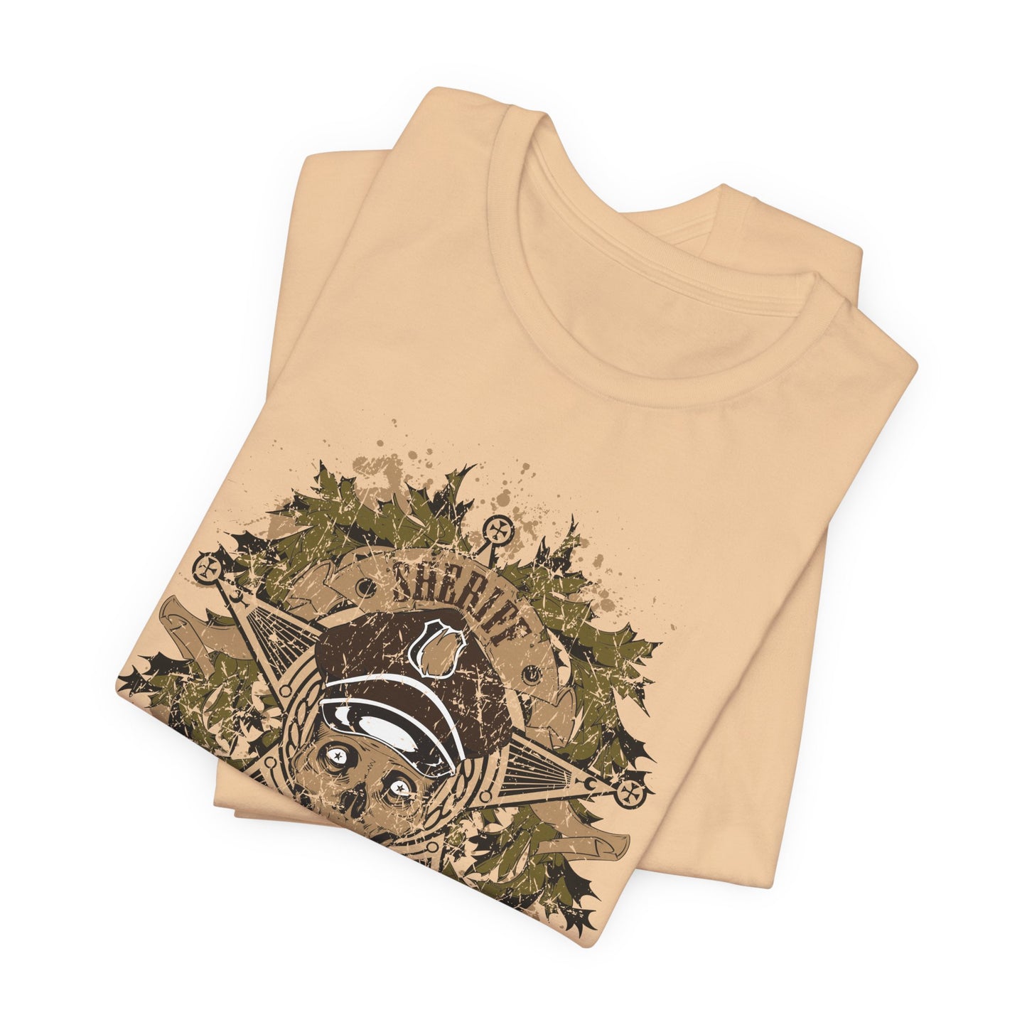 Skull Floral Emblem Graphic Unisex Cotton Tee Art-45