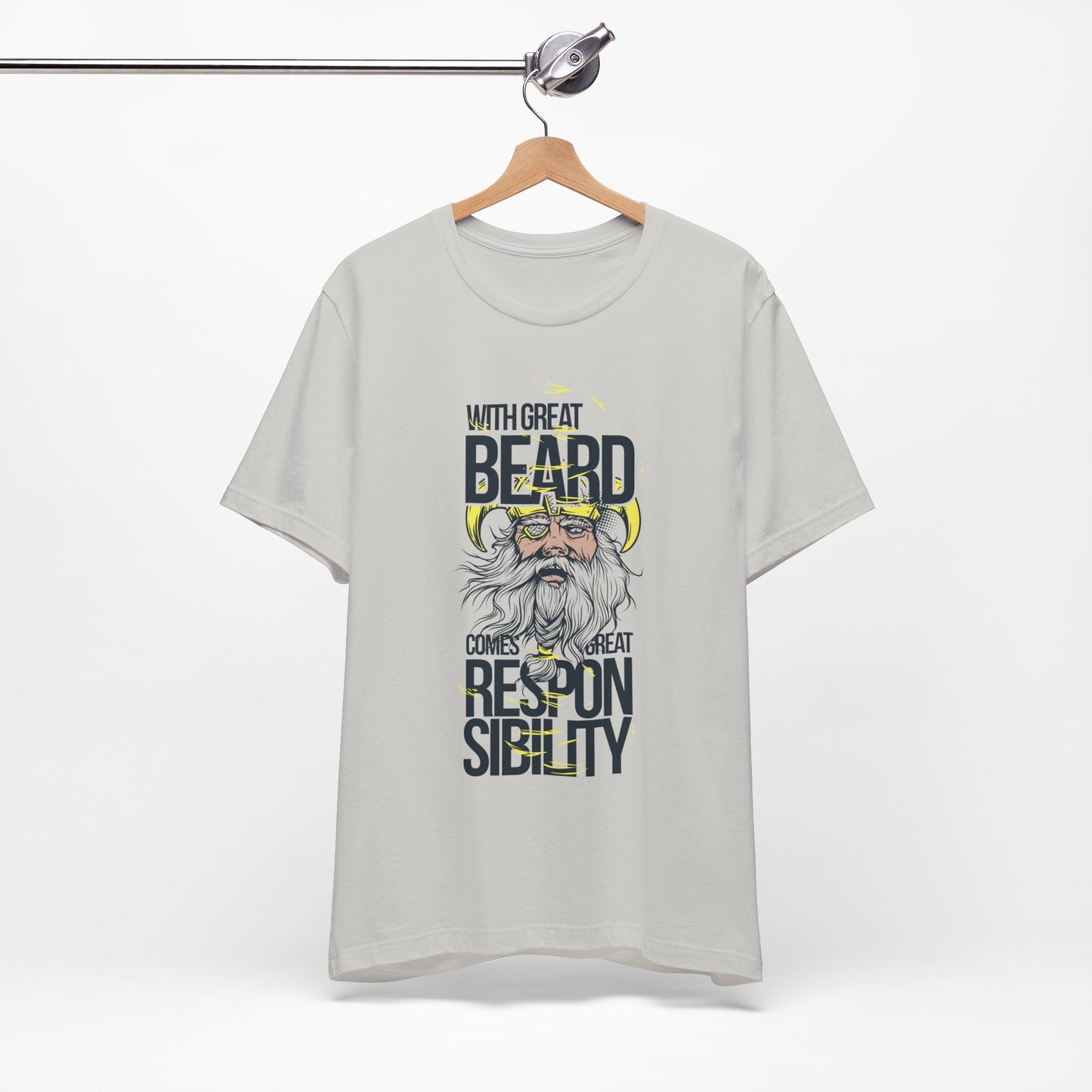 With Great Beard Comes Great Responsibility Tee Viking Beard Graphic Shirt A-2