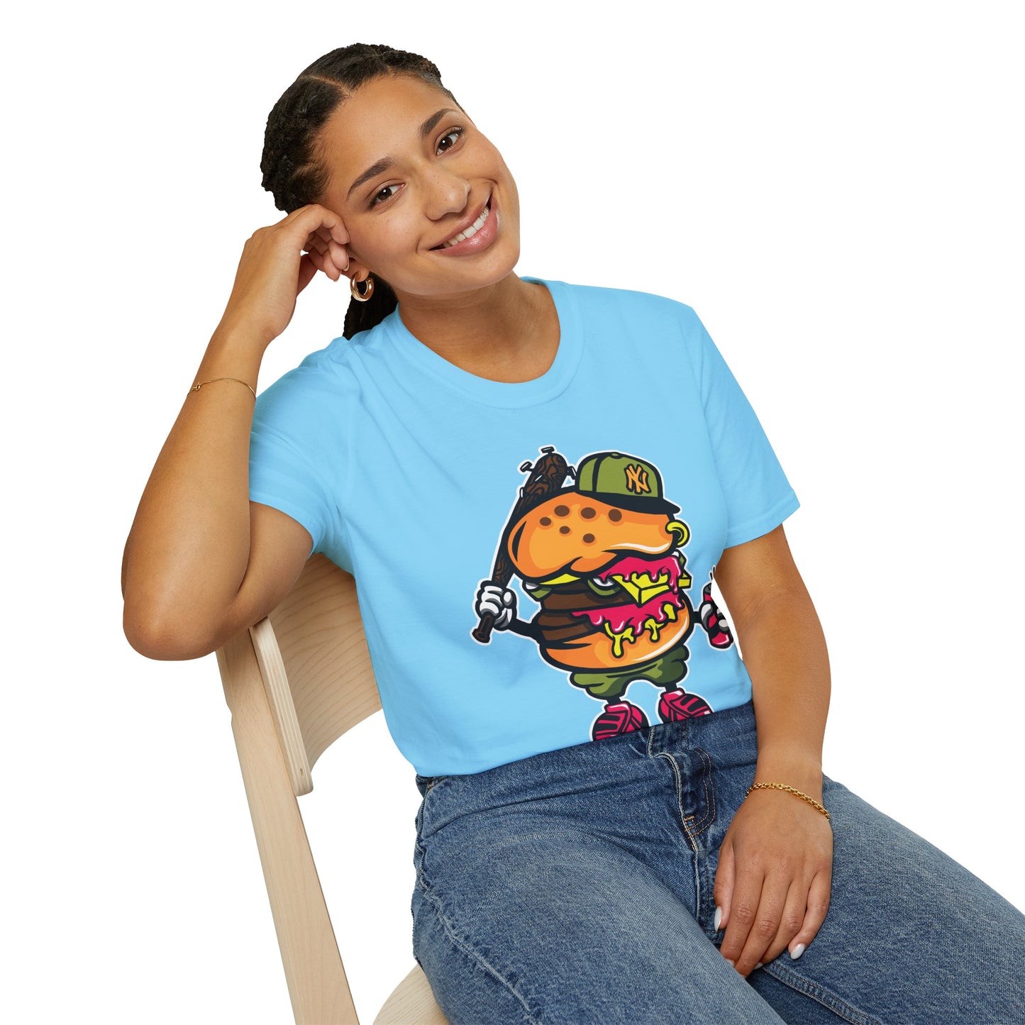 Unisex Cartoon T Shirt Funny Animation Tee Gildan Softstyle 64000 100 Percent Cotton