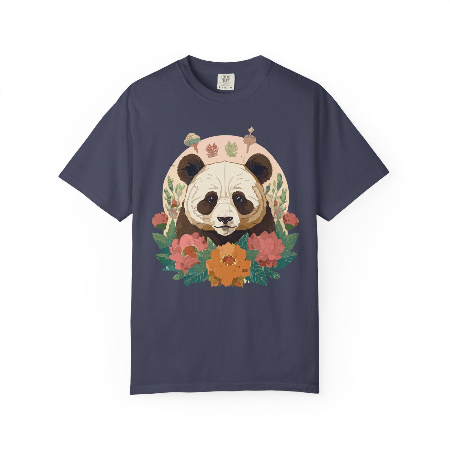 Panda Portrait T-Shirt Unisex Cotton Floral Chinese Graphic Circle Animal Art Tee p2