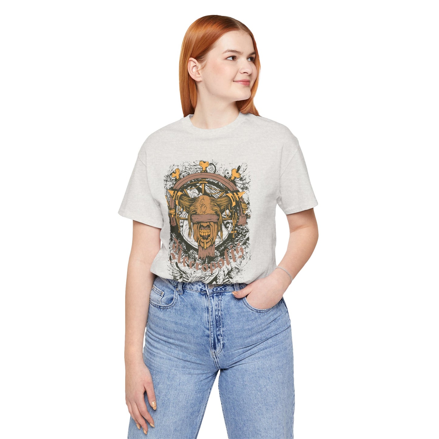 Skull Nordic Warrior Graphic Unisex Cotton T-Shirt r12