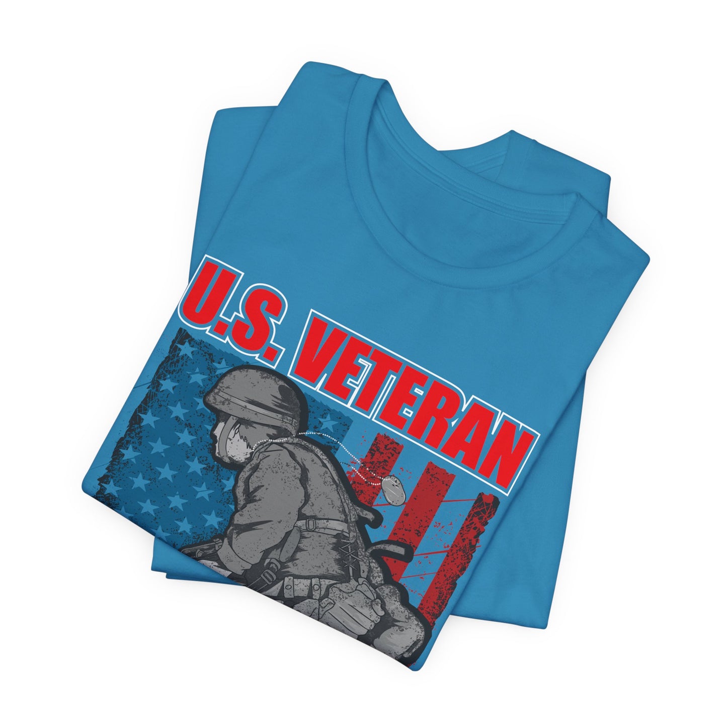 U.S. Veteran Soldier Illustration Tee Defender of Liberty and Freedom Unisex Cotton v31