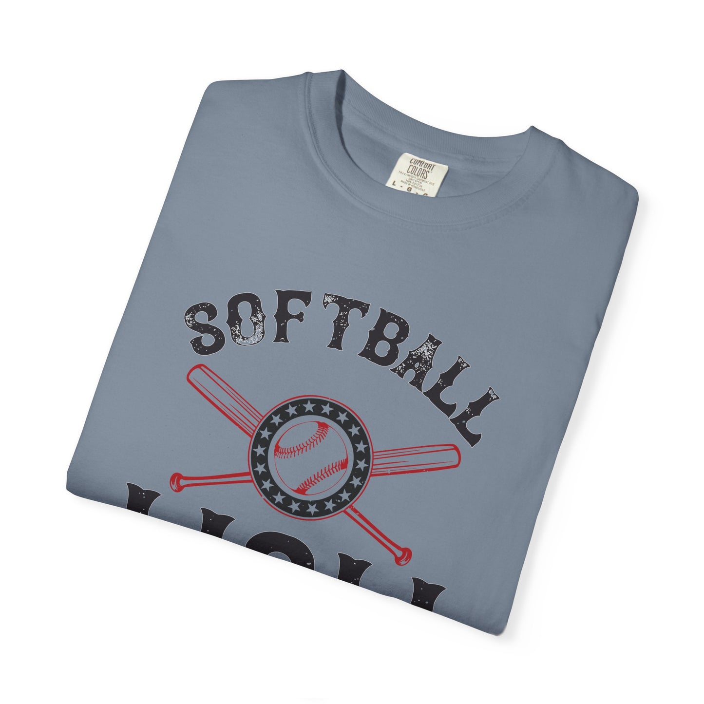 Softball Mom T-shirt Mother Day Mama Tee Unisex Comfort Colors Garment-Dyed Cotton h92