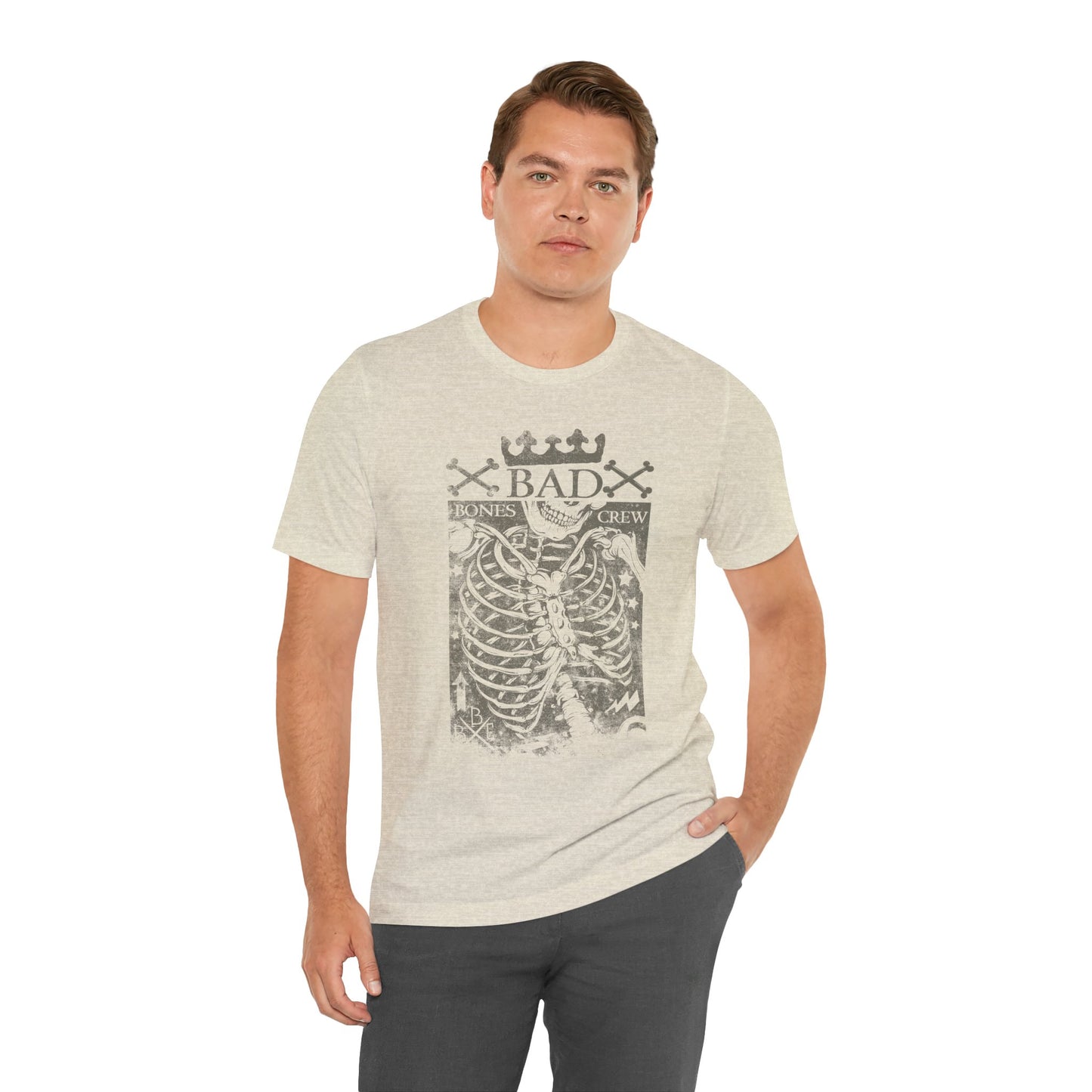 Skeleton Ribcage Tee Bones Crew Graphic Shirt A-10